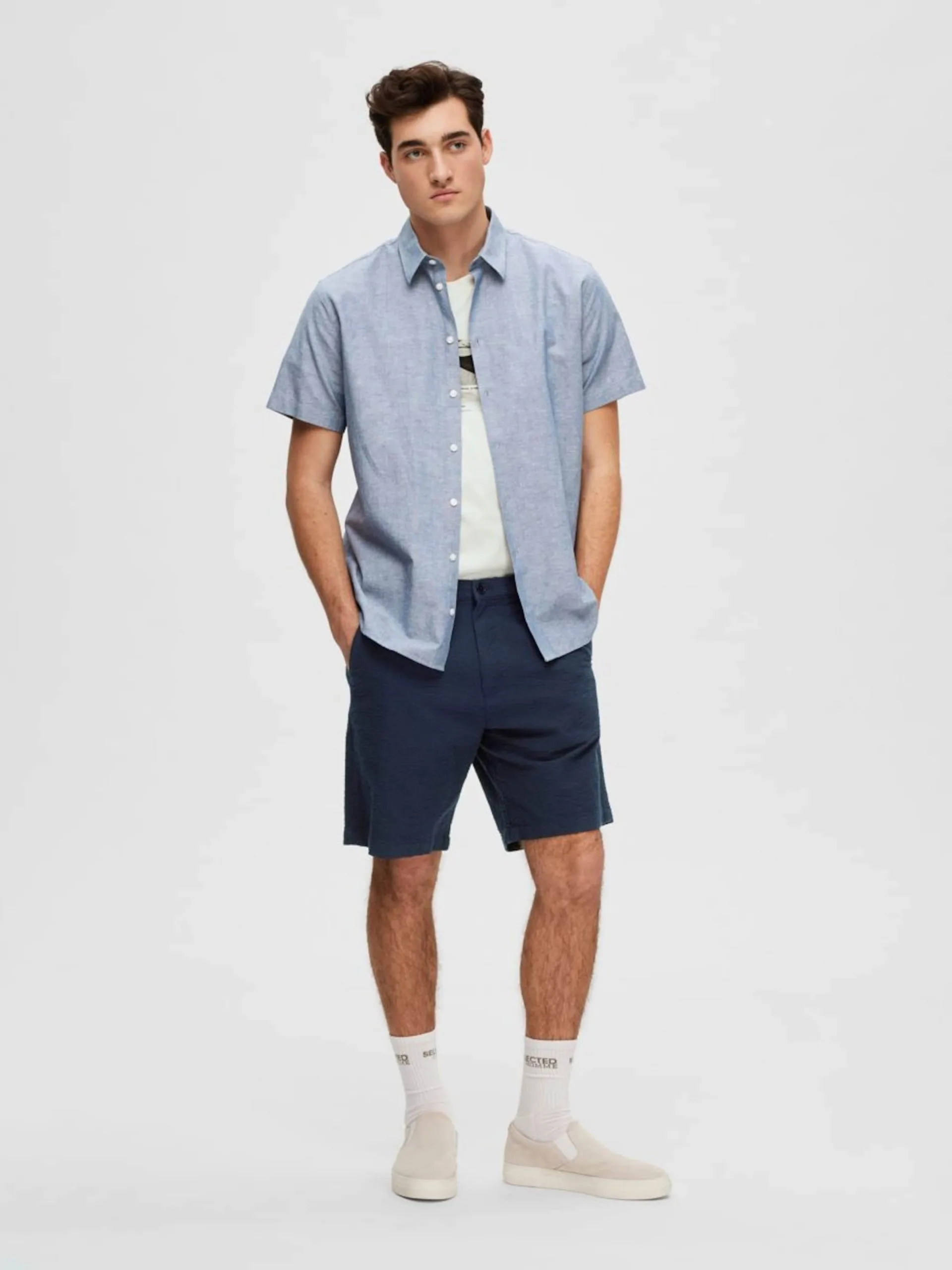 Selected Homme Shorts Regular Broek Heren Donkerblauw 6 Selected Homme Shorts Regular Broek Heren Donkerblauw - Afbeelding 4