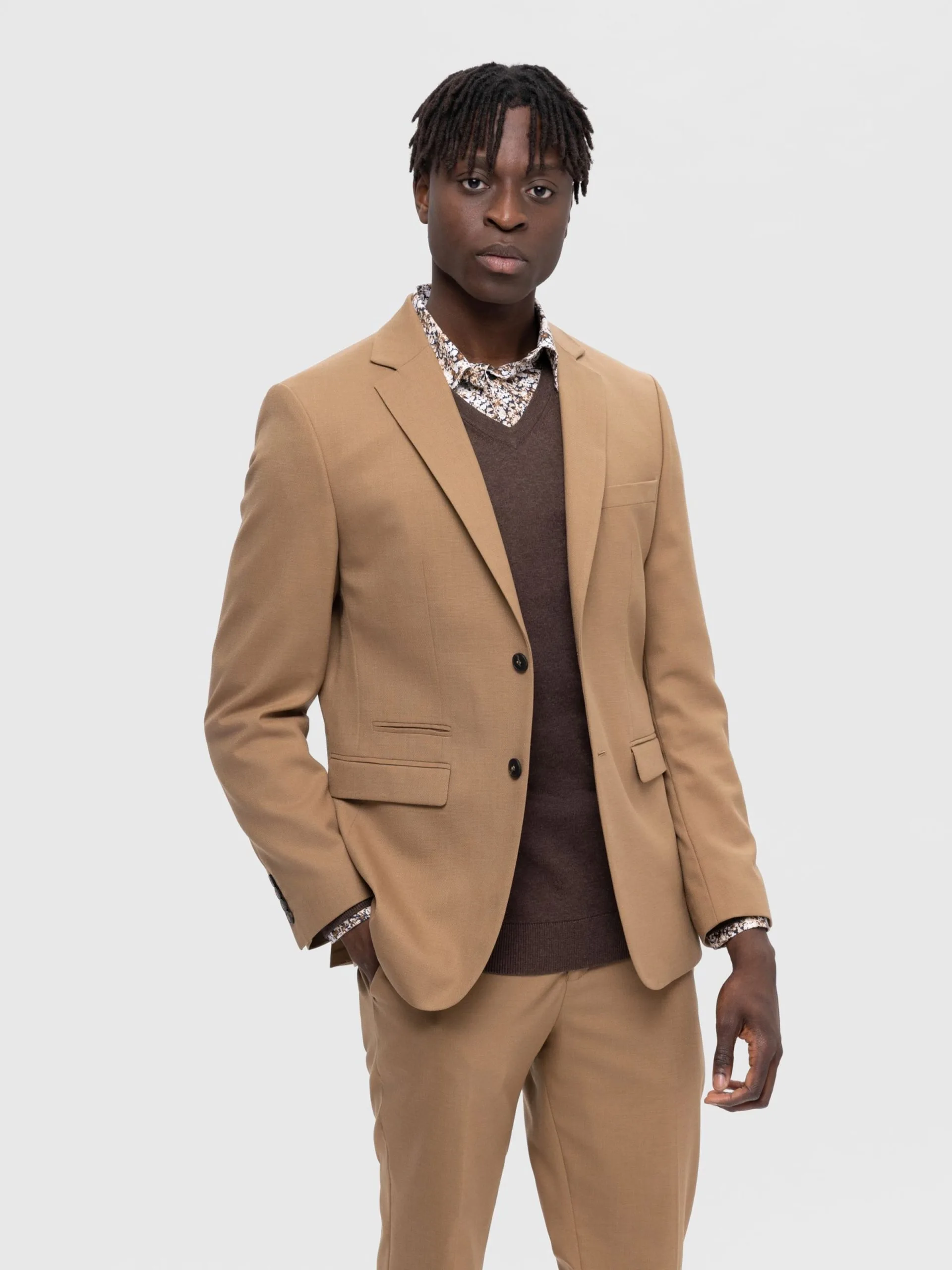 Selected Homme Blazers Slim Fit Colbert Heren Bruin 4 Selected Homme Blazers Slim Fit Colbert Heren Bruin - Afbeelding 2