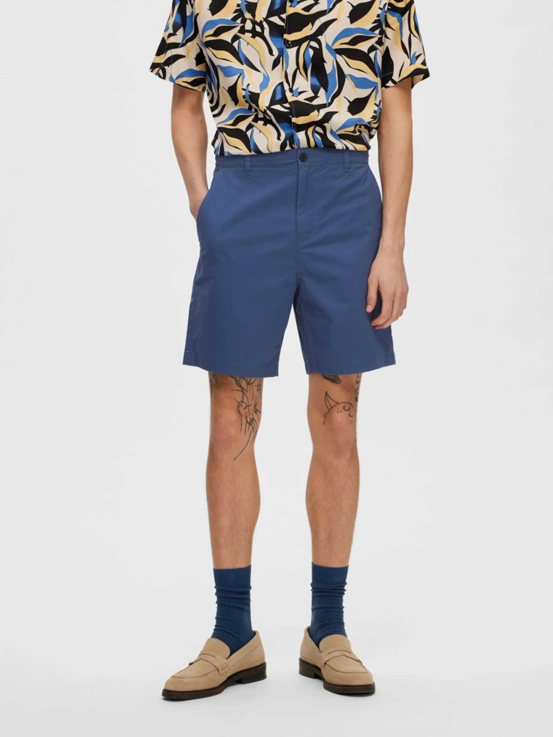 Selected Homme Chino Shorts Regular Chino Heren Navy 4 Selected Homme Chino Shorts Regular Chino Heren Navy - Afbeelding 2