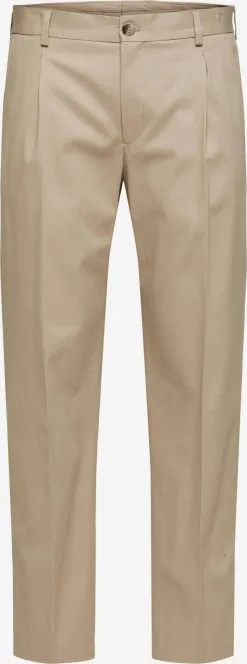 Selected Homme Pantalons Regular Pantalon GIBSON Heren Sand