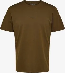 Selected Homme T-shirts Shirt ASPEN Heren Olijfgroen