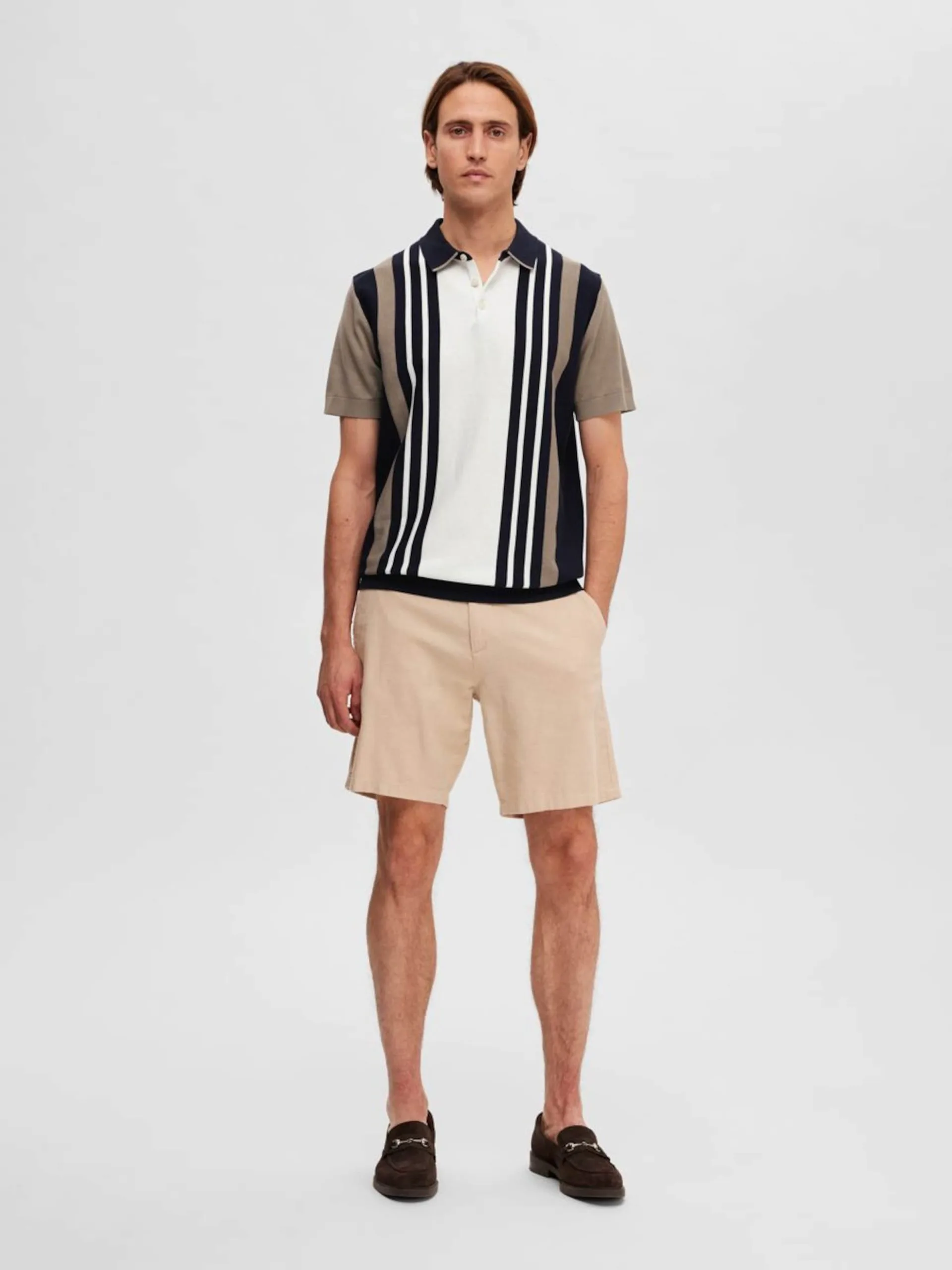 Selected Homme Polos Shirt Mattis Heren Nachtblauw / Wit 6 Selected Homme Polos Shirt Mattis Heren Nachtblauw / Wit - Afbeelding 4