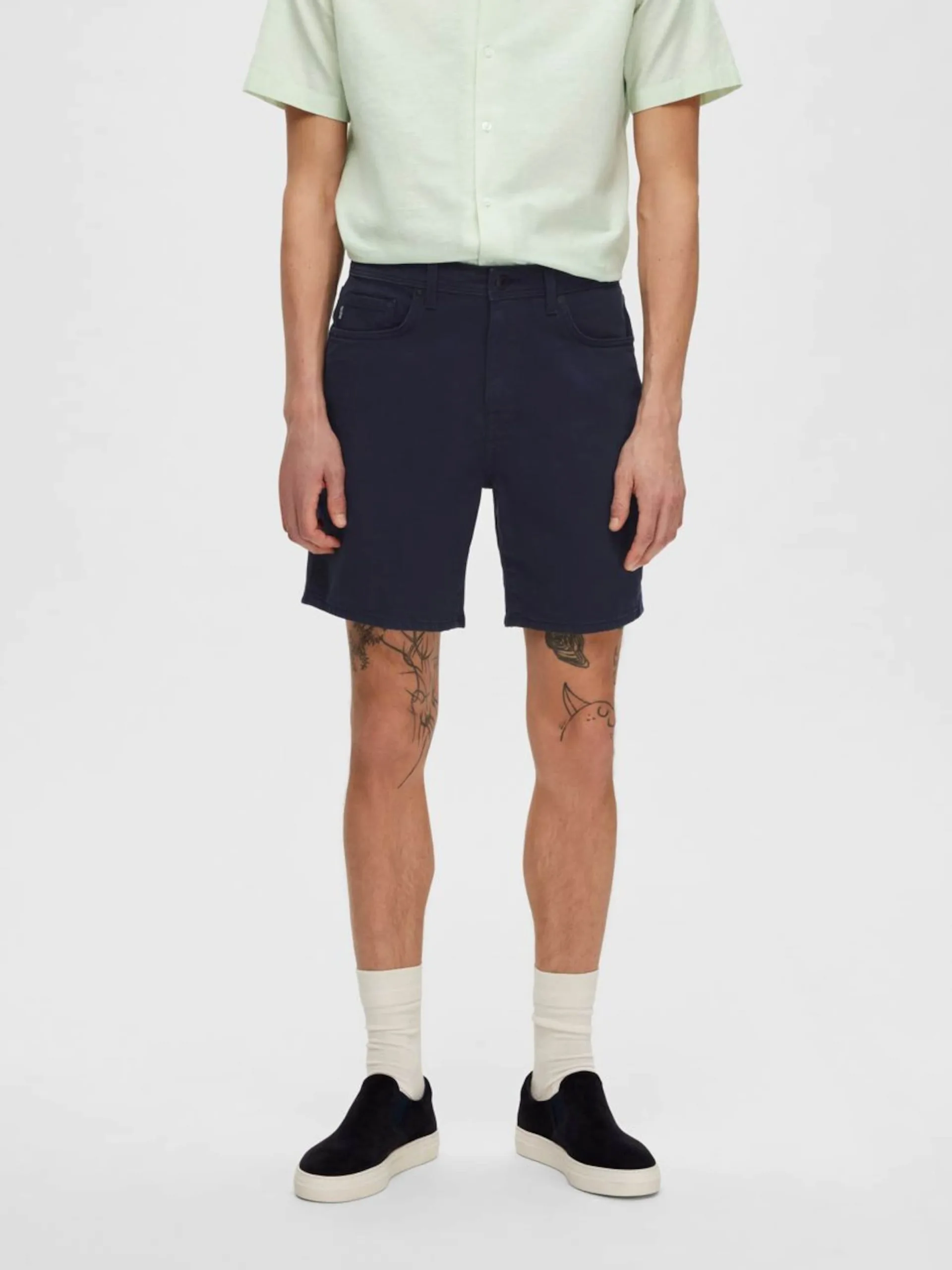 Selected Homme Denim Shorts Regular Broek Luke Heren Nachtblauw 4 Selected Homme Denim Shorts Regular Broek Luke Heren Nachtblauw - Afbeelding 2