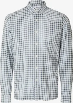 Selected Homme Geruite Overhemden Regular Fit Overhemd Owen Heren Enziaan / Pastelblauw