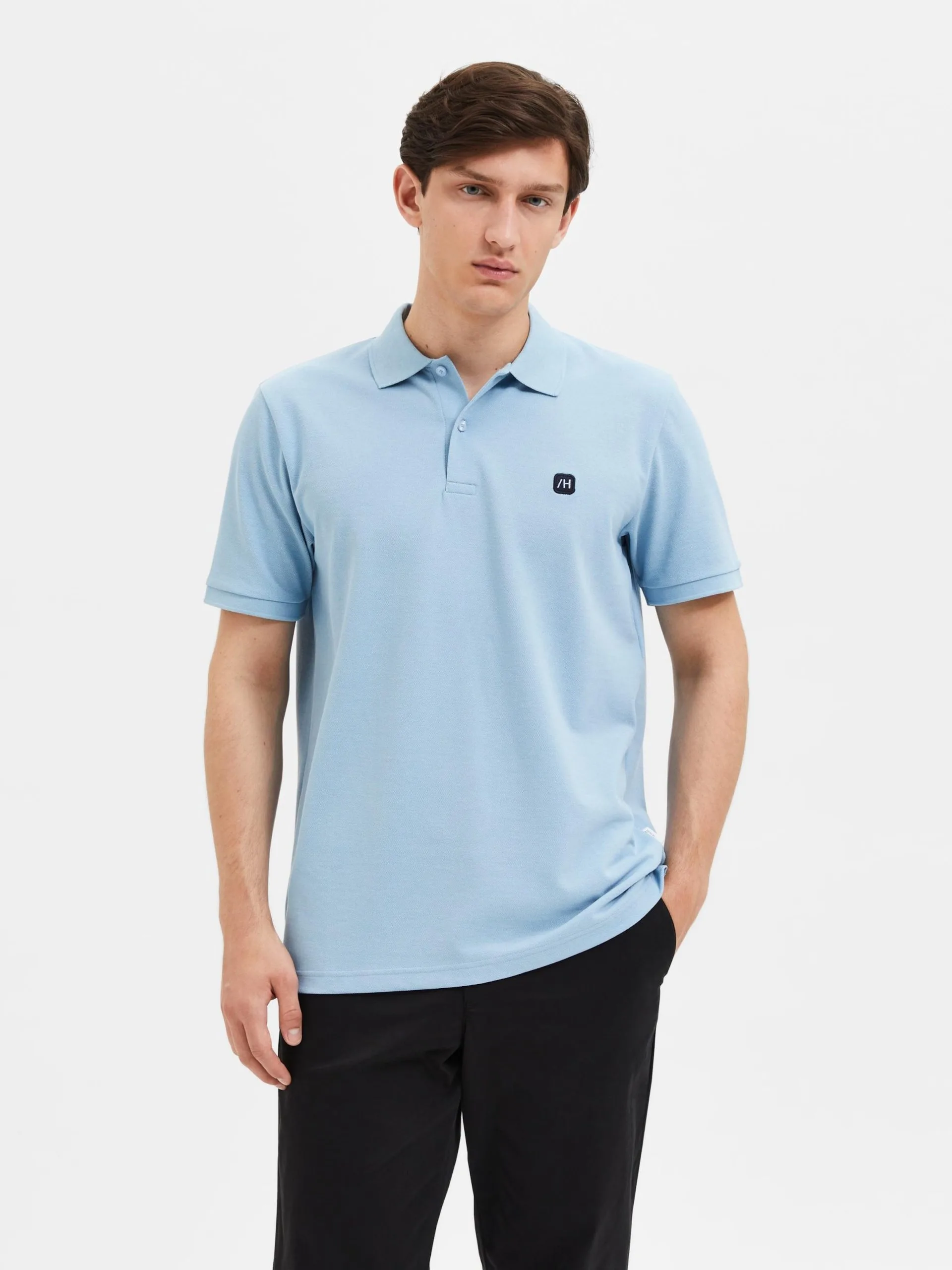 Selected Homme Polos Shirt Dante Heren Lichtblauw 4 Selected Homme Polos Shirt Dante Heren Lichtblauw - Afbeelding 2