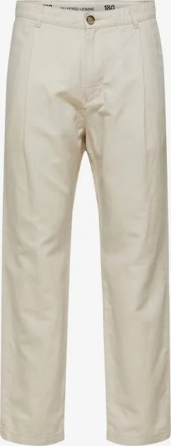 Selected Homme Pantalons Regular Bandplooibroek Jones Heren Beige