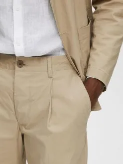 Selected Homme Pantalons Regular Bandplooibroek Loik Heren Beige -Selected Homme Groot Warenhuis 18d22b35968086315037819e8645461d