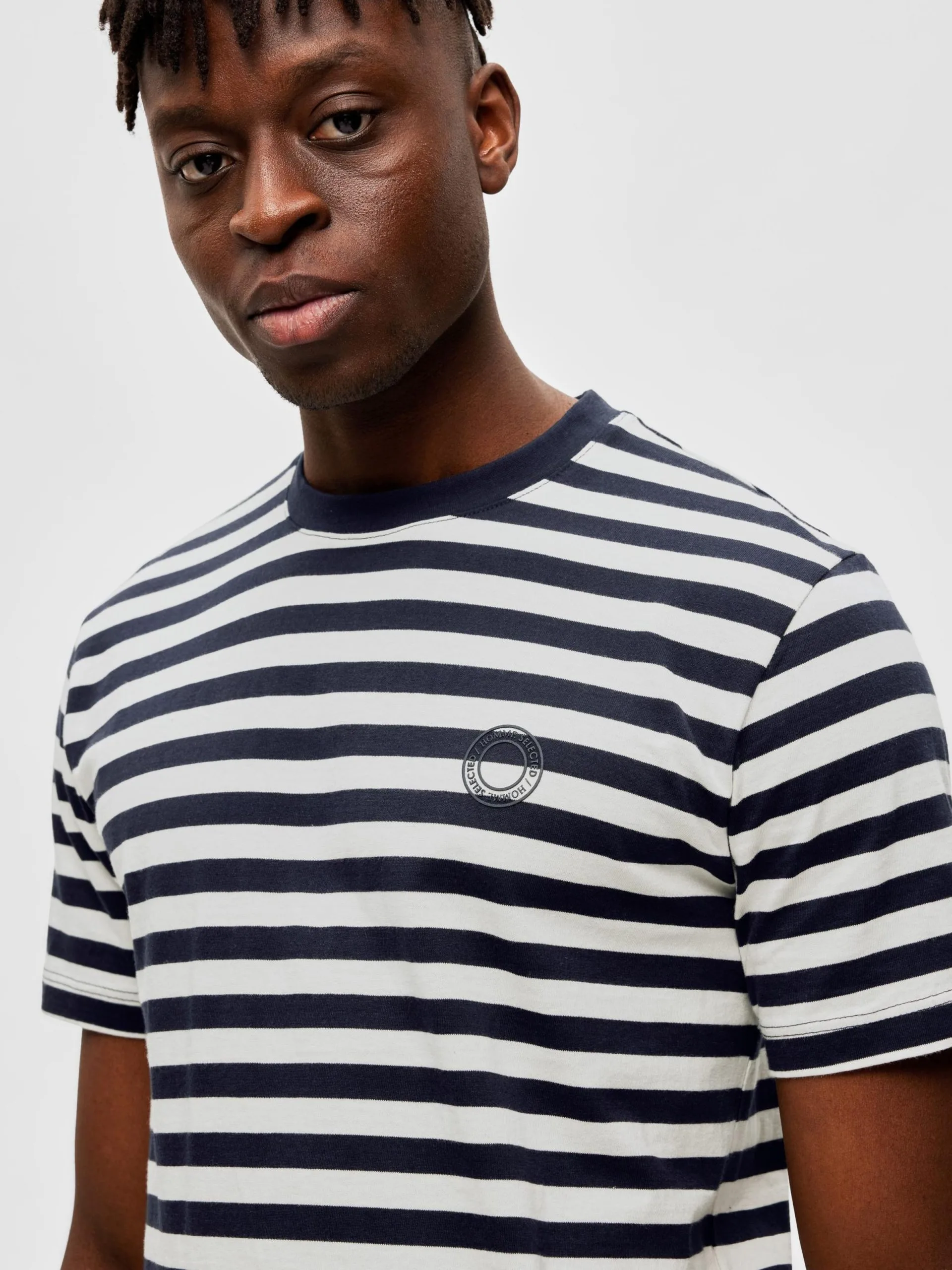 Selected Homme T-shirts Shirt Ricky Heren Nachtblauw / Wit 8 Selected Homme T-shirts Shirt Ricky Heren Nachtblauw / Wit - Afbeelding 6