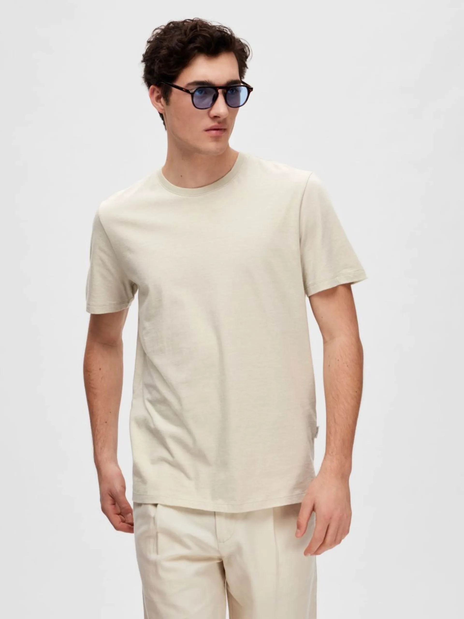 Selected Homme T-shirts Shirt Heren Beige 4 Selected Homme T-shirts Shirt Heren Beige - Afbeelding 2