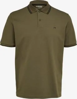 Selected Homme Polos Shirt Dante Heren Olijfgroen