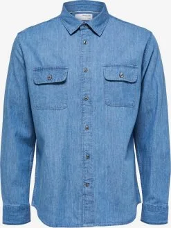 Selected Homme Denim Overhemden Regular Fit Overhemd KIT Heren Blauw