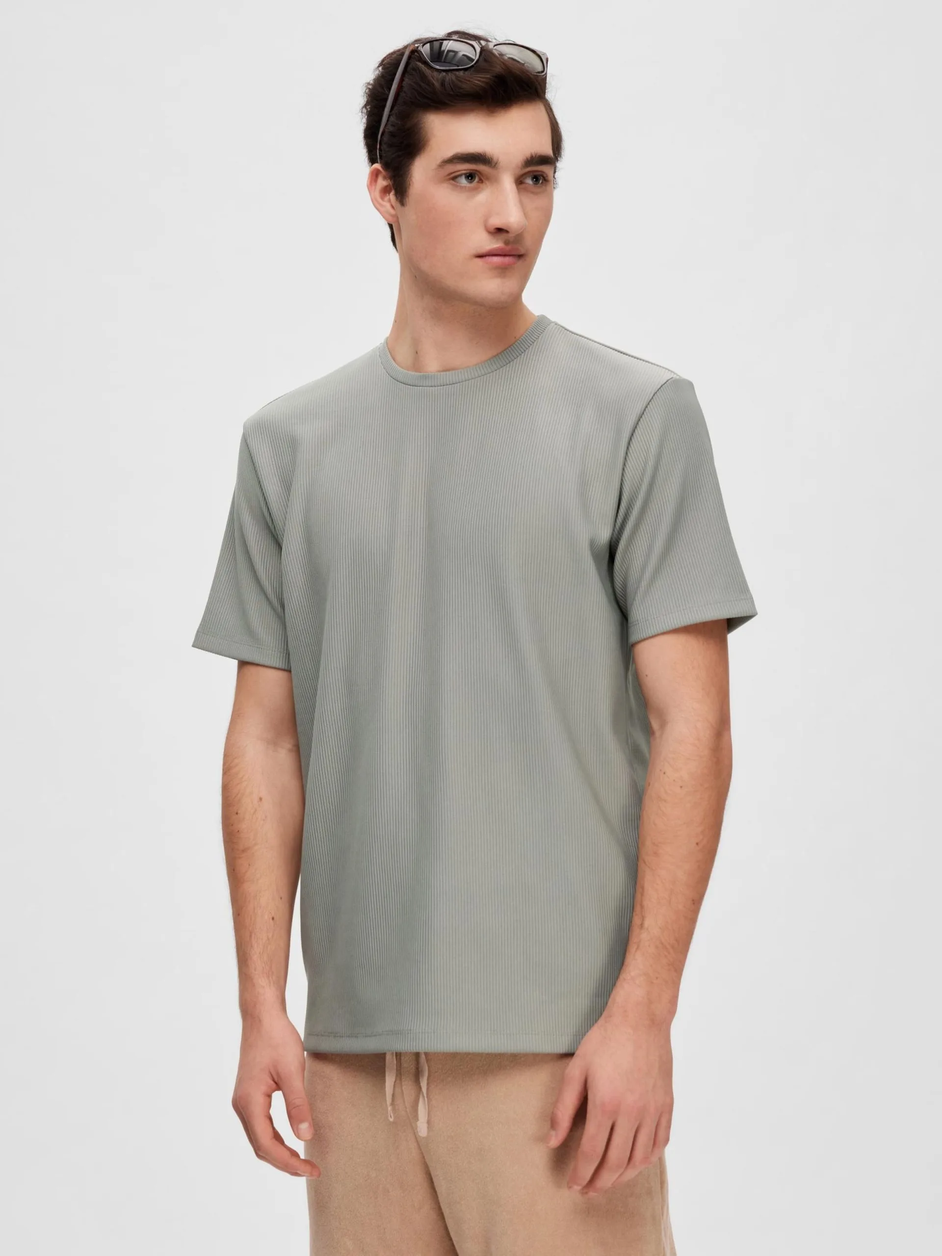 Selected Homme T-shirts Shirt Heren Rookgrijs 4 Selected Homme T-shirts Shirt Heren Rookgrijs - Afbeelding 2