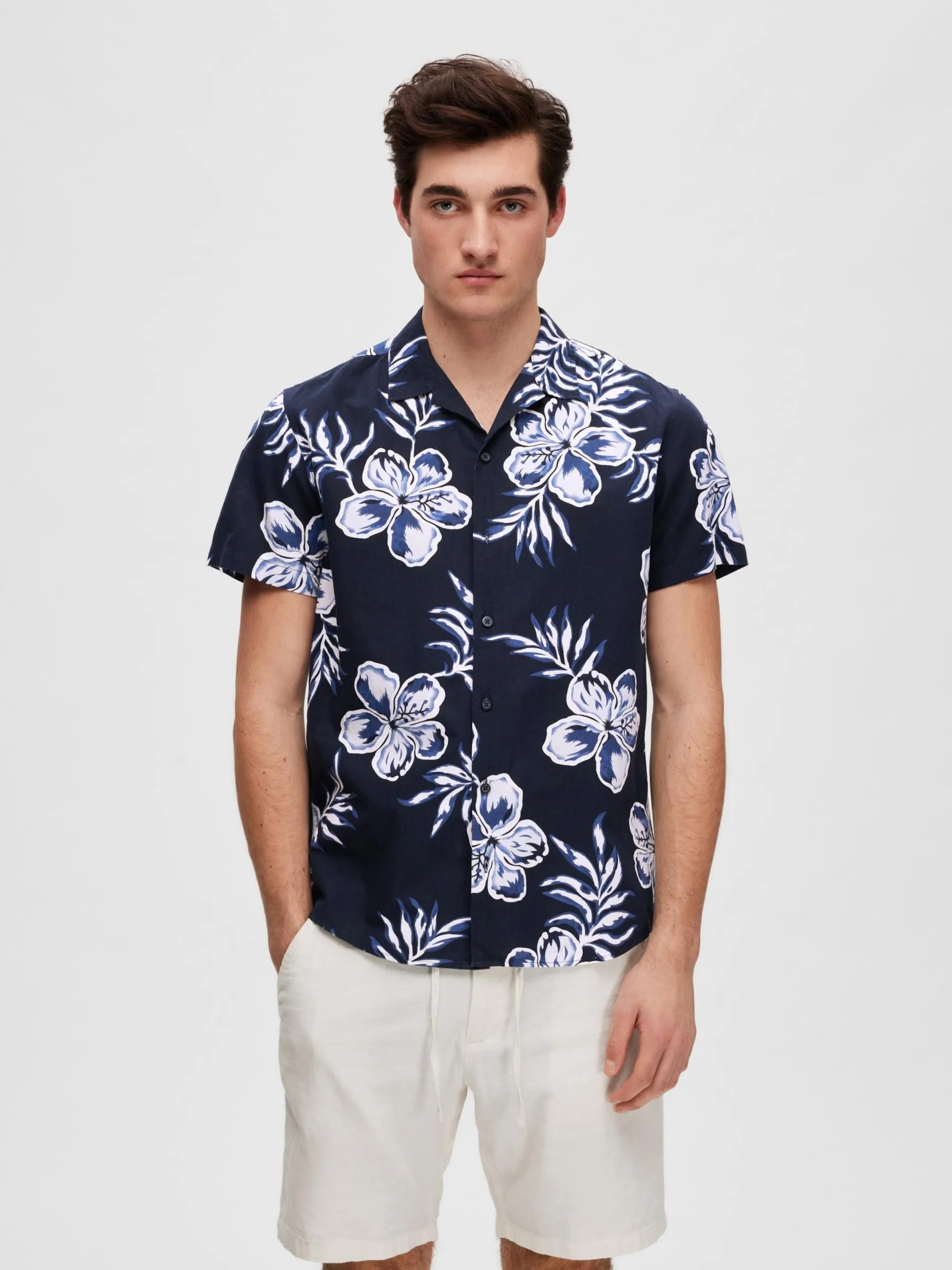 Selected Homme Casual Overhemden Regular Fit Overhemd Heren Nachtblauw / Lichtblauw 4 Selected Homme Casual Overhemden Regular Fit Overhemd Heren Nachtblauw / Lichtblauw - Afbeelding 2