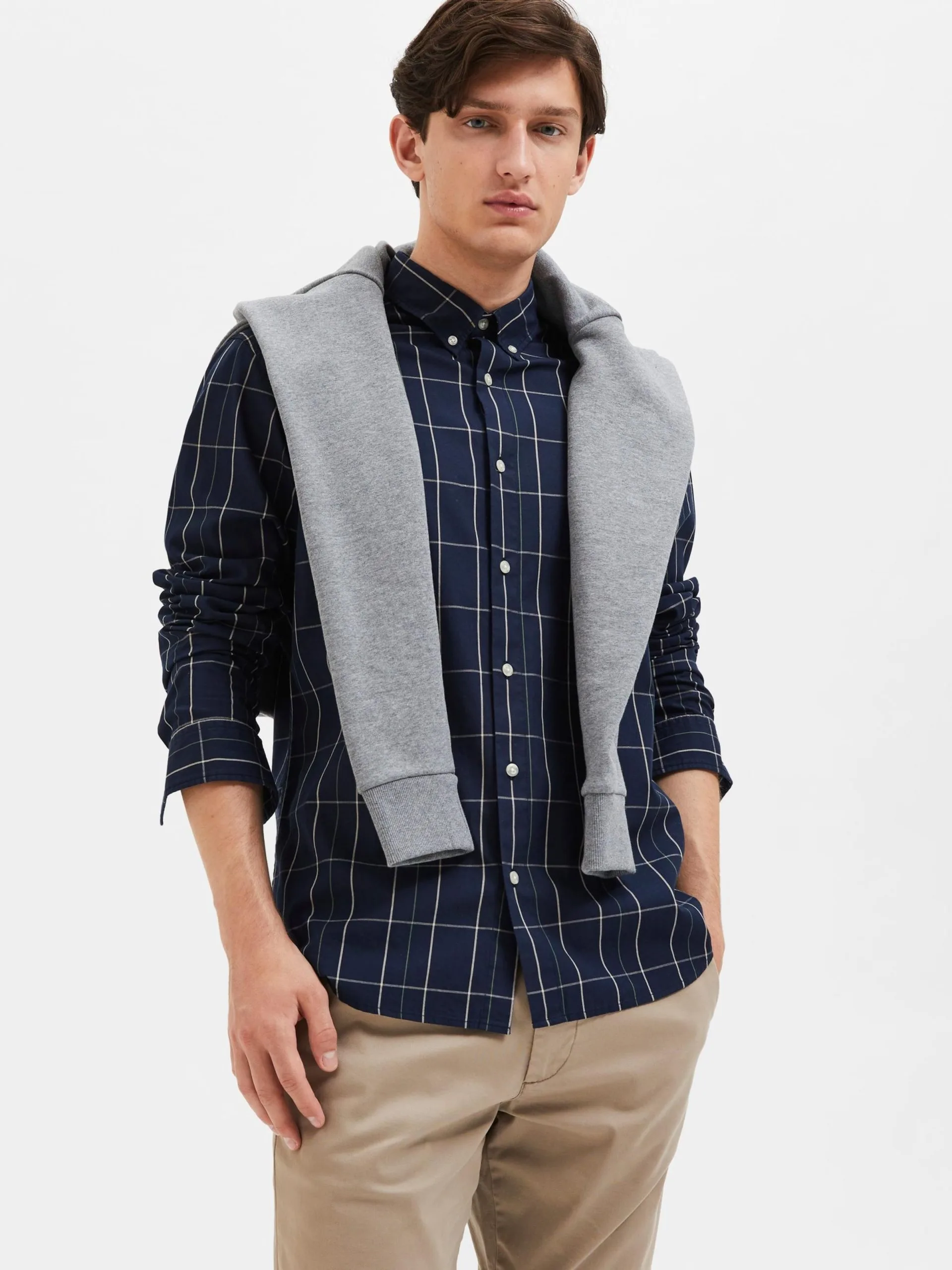 Selected Homme Geruite Overhemden Regular Fit Overhemd Theo Heren Saffier 5 Selected Homme Geruite Overhemden Regular Fit Overhemd Theo Heren Saffier - Afbeelding 3