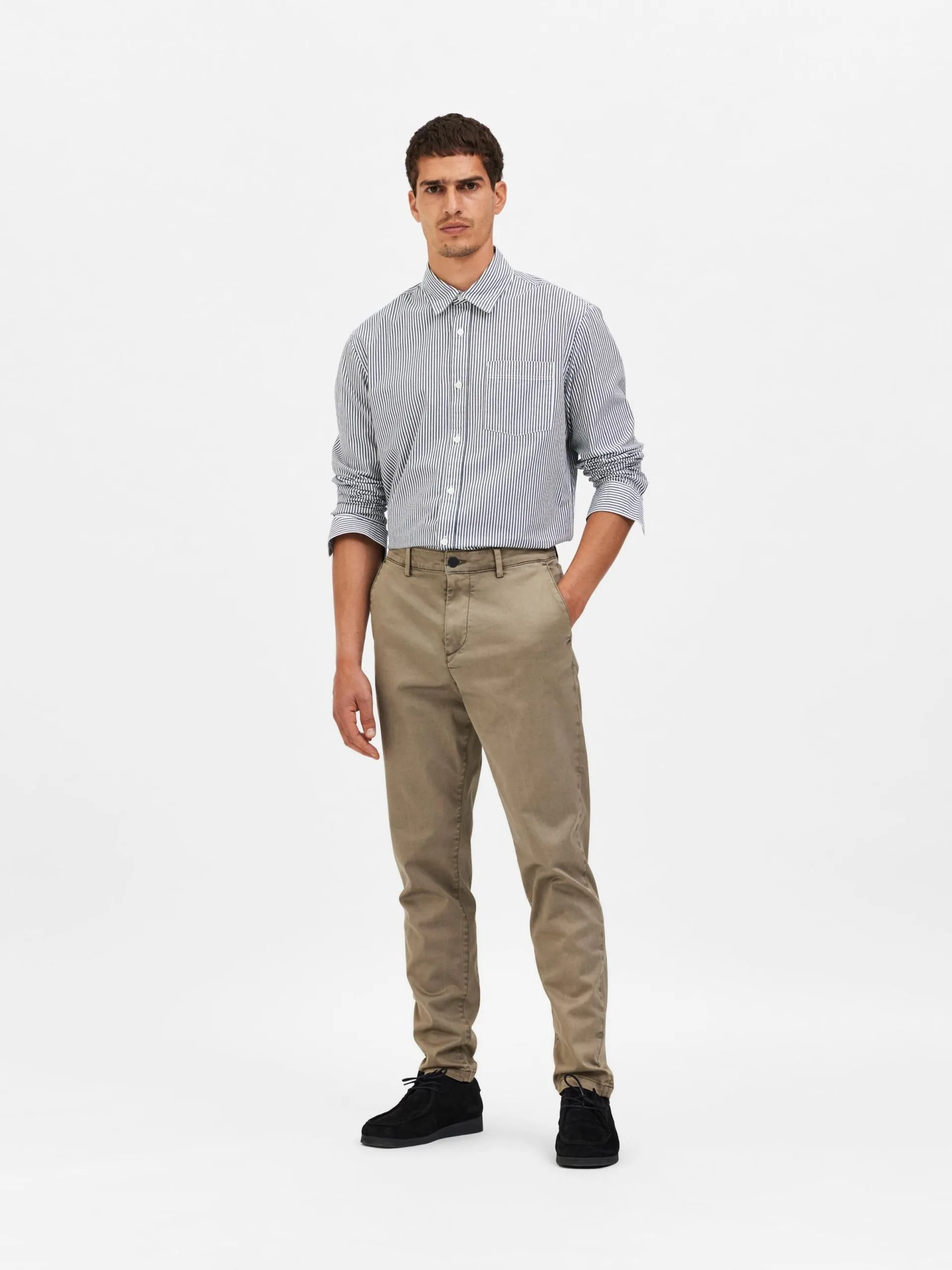 Selected Homme Pantalons Tapered Broek RONAN Heren Kaki 6 Selected Homme Pantalons Tapered Broek RONAN Heren Kaki - Afbeelding 4