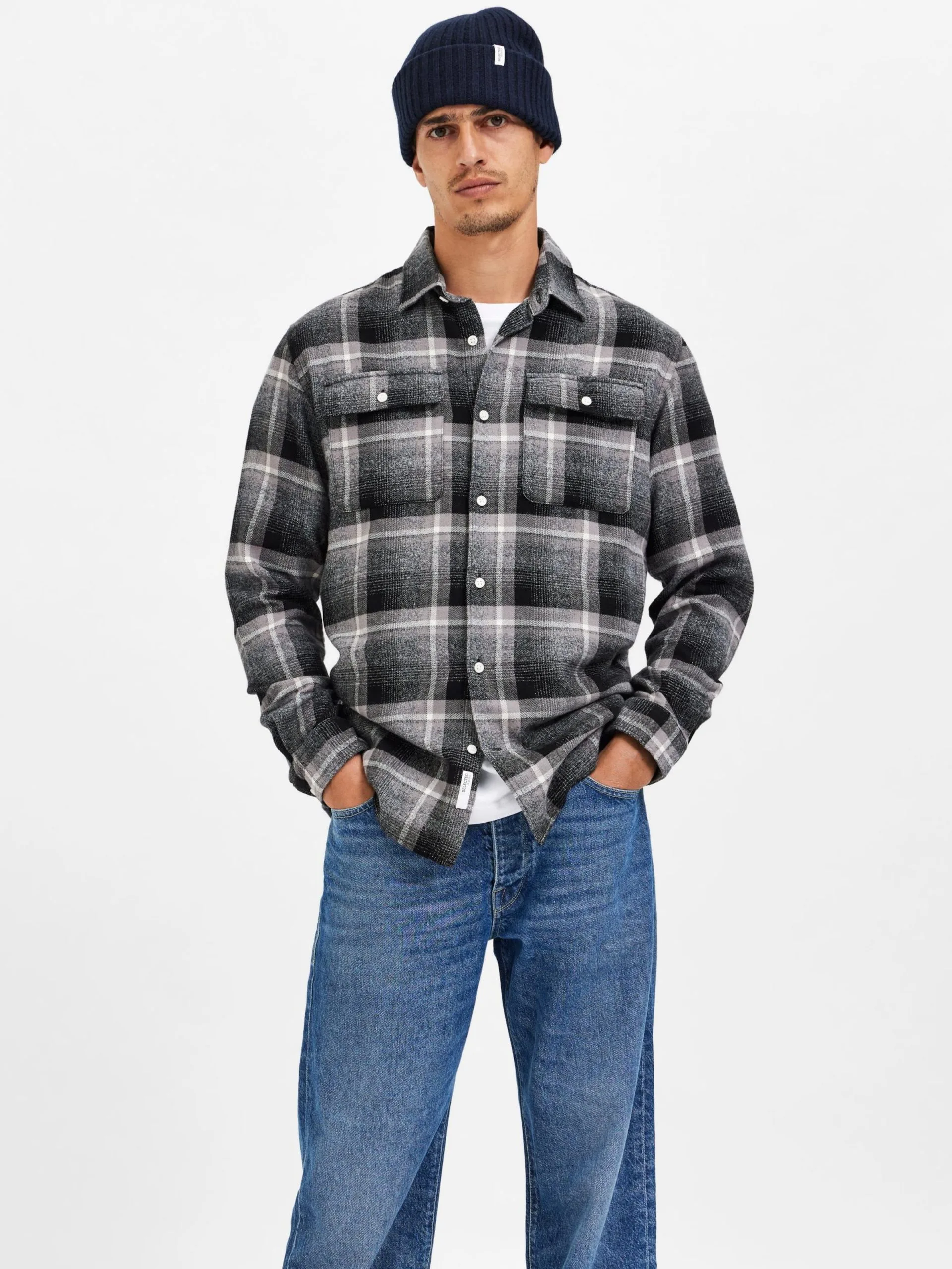 Selected Homme Geruite Overhemden Regular Fit Overhemd Heren Grijs / Antraciet 5 Selected Homme Geruite Overhemden Regular Fit Overhemd Heren Grijs / Antraciet - Afbeelding 3