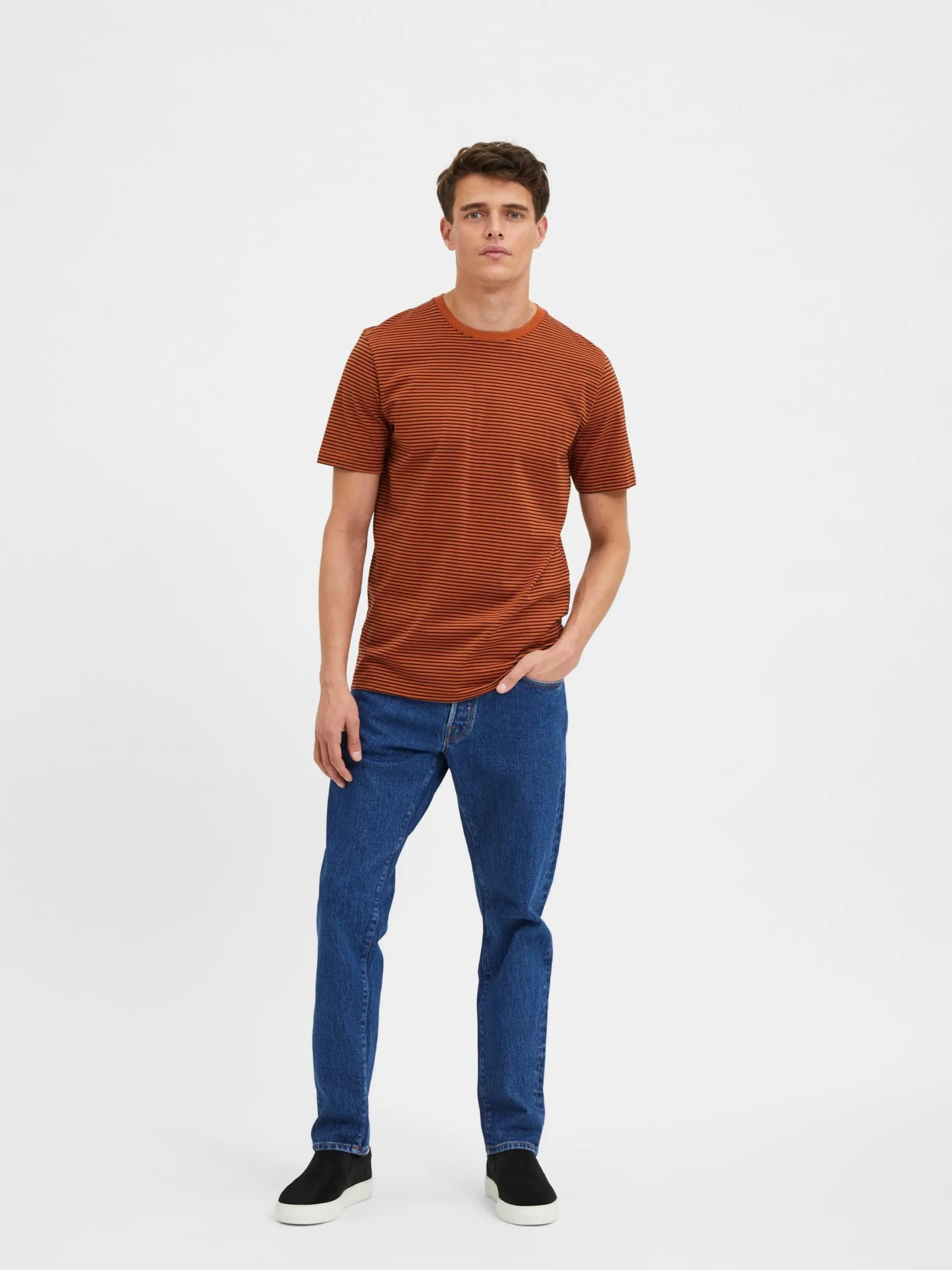 Selected Homme T-shirts Shirt Norman Heren Roestbruin 7 Selected Homme T-shirts Shirt Norman Heren Roestbruin - Afbeelding 5