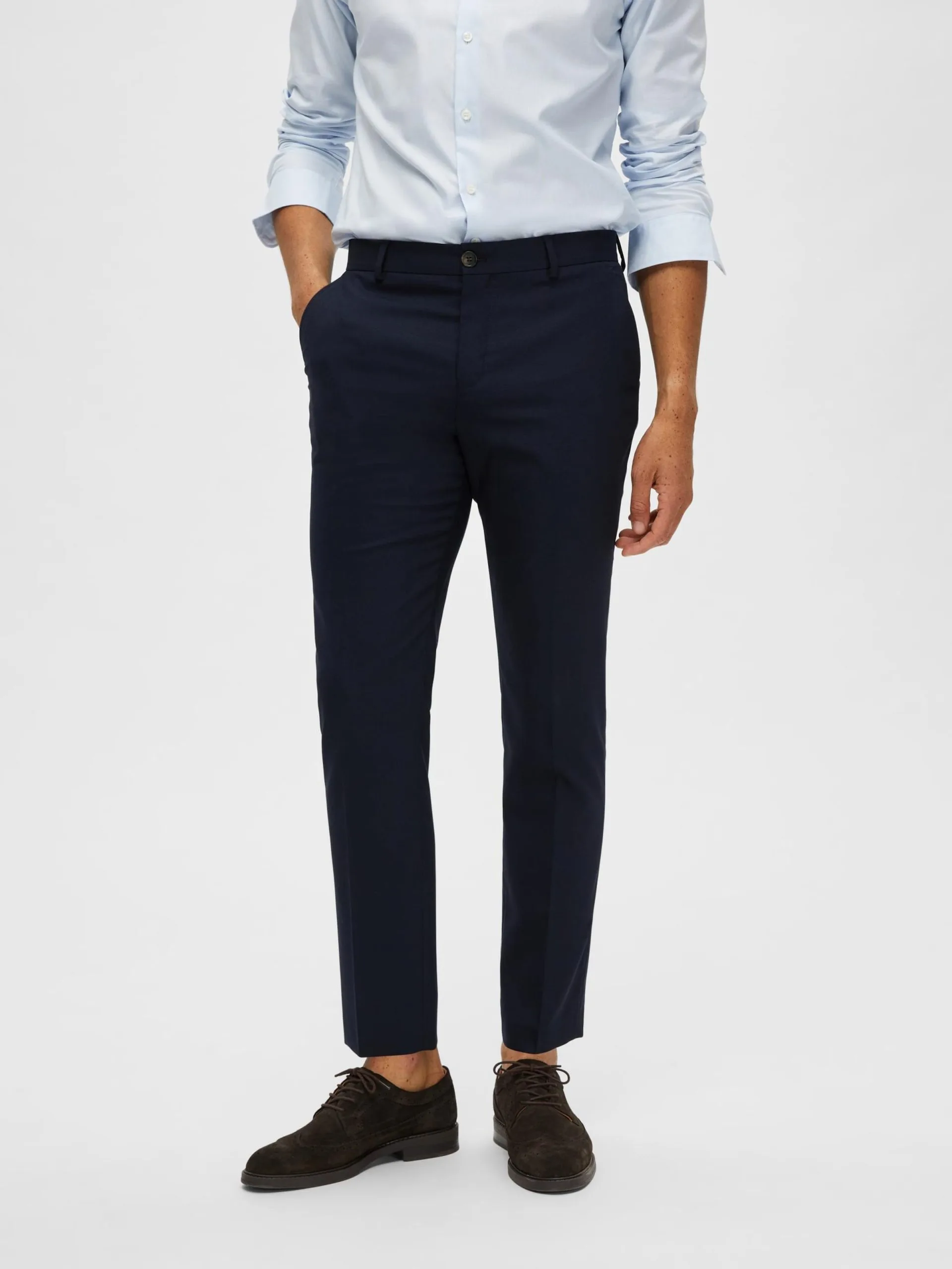 Selected Homme Pantalons Slimfit Broek Neil Heren Navy 4 Selected Homme Pantalons Slimfit Broek Neil Heren Navy - Afbeelding 2