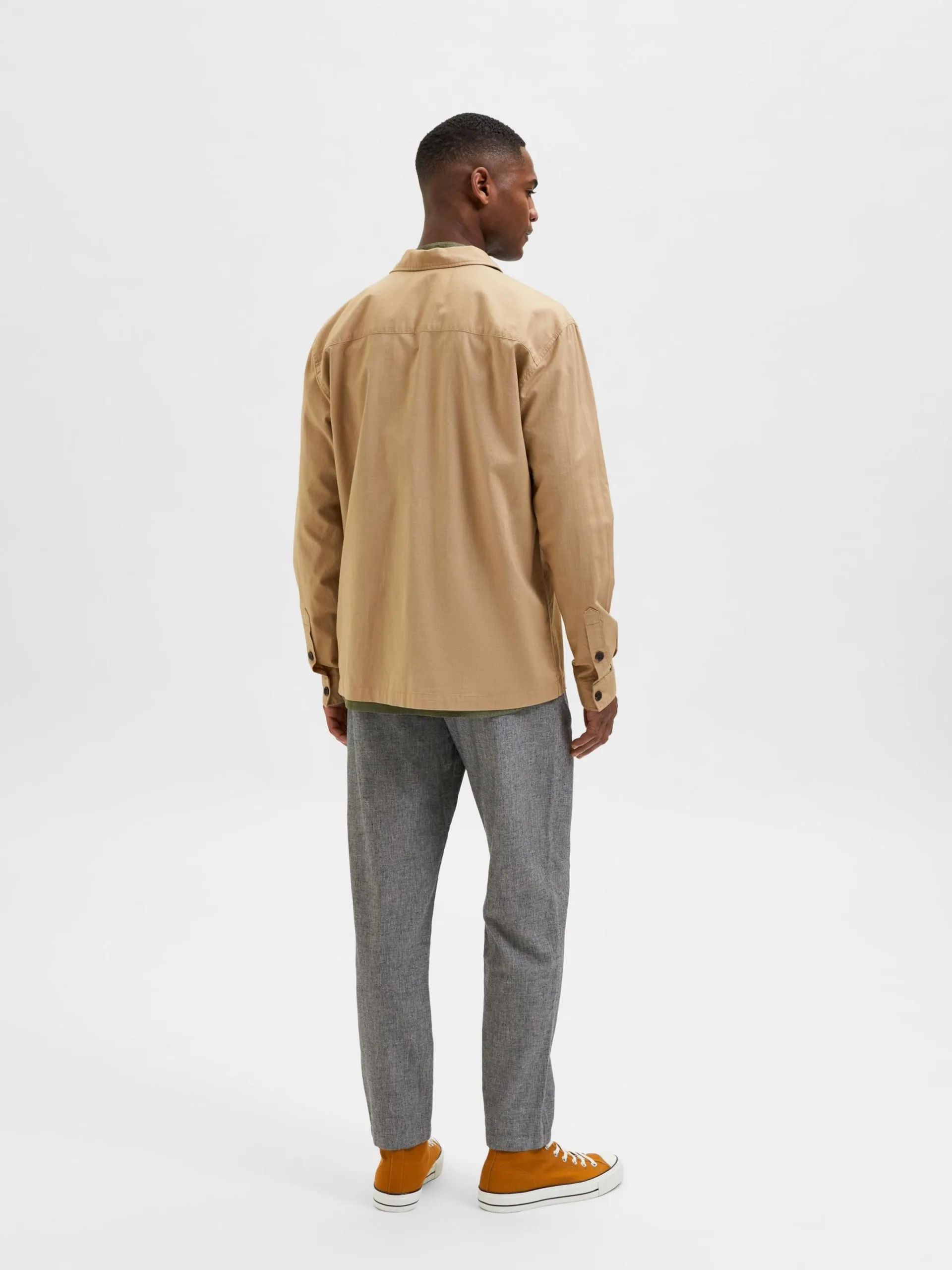 Selected Homme Casual Overhemden Regular Fit Overhemd Luka Heren Lichtbruin 6 Selected Homme Casual Overhemden Regular Fit Overhemd Luka Heren Lichtbruin - Afbeelding 4