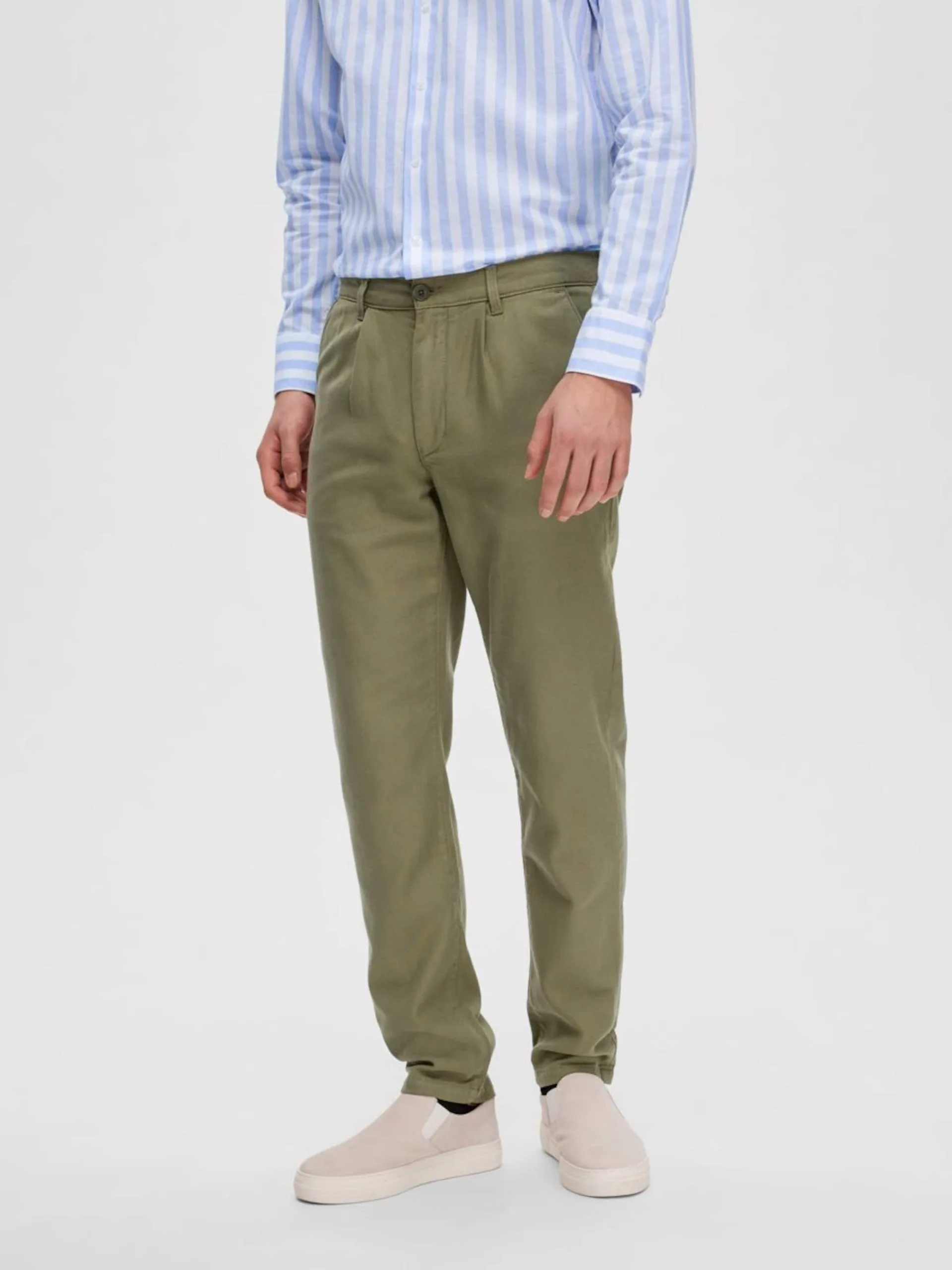 Selected Homme Chinos Tapered Chino Jax Heren Olijfgroen 4 Selected Homme Chinos Tapered Chino Jax Heren Olijfgroen - Afbeelding 2