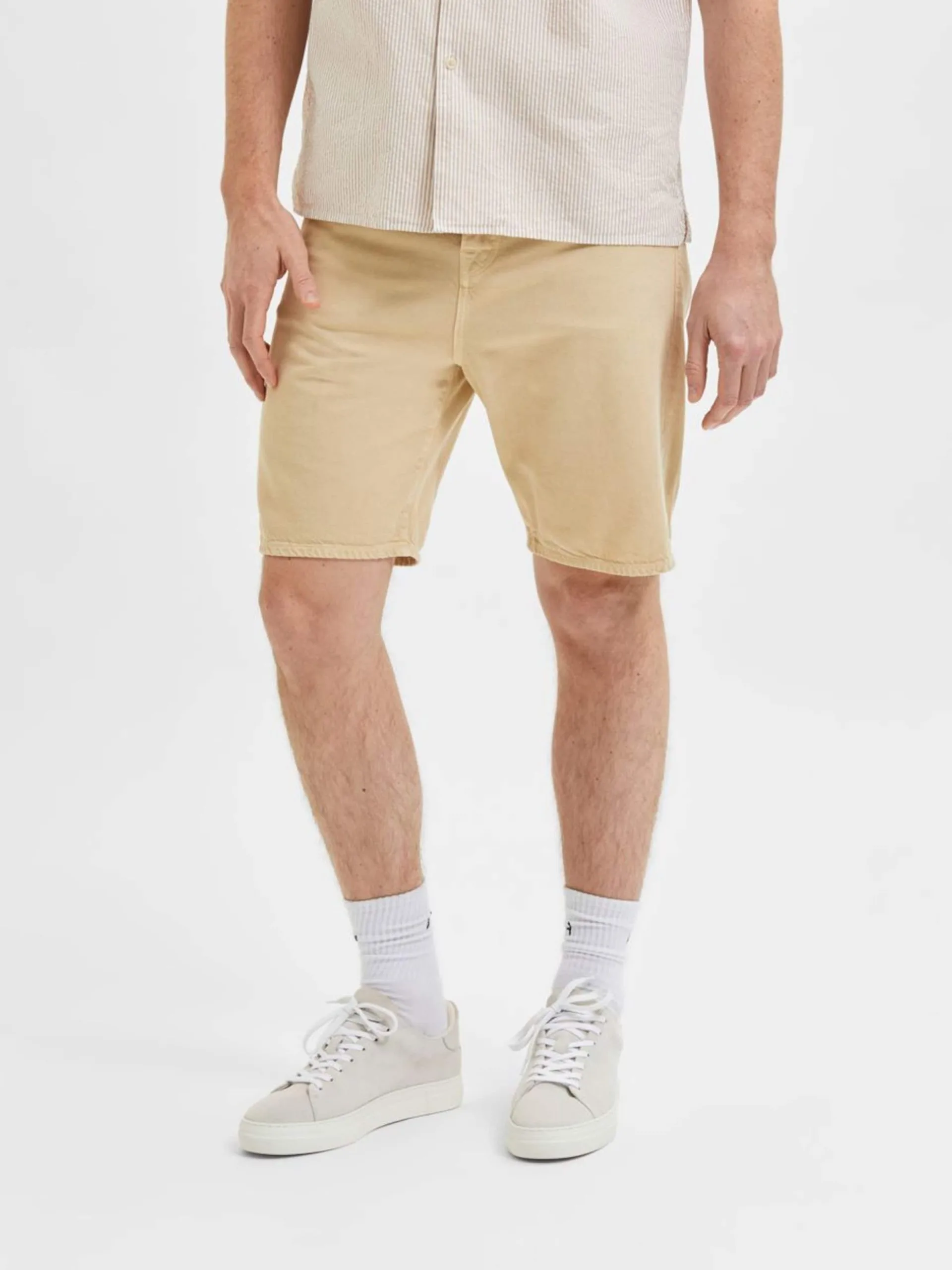 Selected Homme Denim Shorts Regular Jeans Heren Beige 4 Selected Homme Denim Shorts Regular Jeans Heren Beige - Afbeelding 2