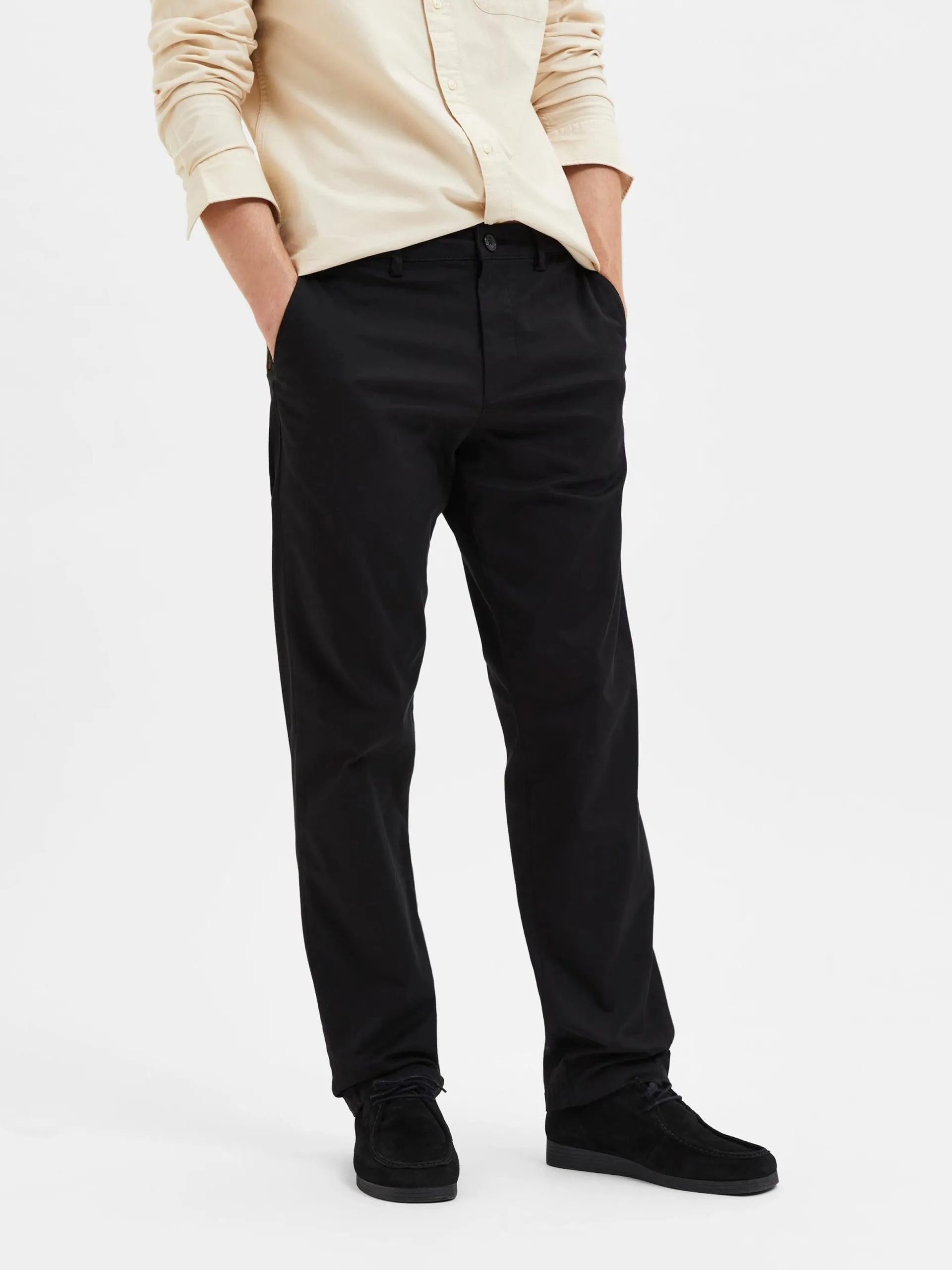 Selected Homme Chinos Regular Chino New Miles Heren Zwart 4 Selected Homme Chinos Regular Chino New Miles Heren Zwart - Afbeelding 2