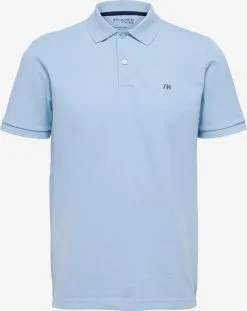 Selected Homme Polos Shirt Dante Heren Lichtblauw