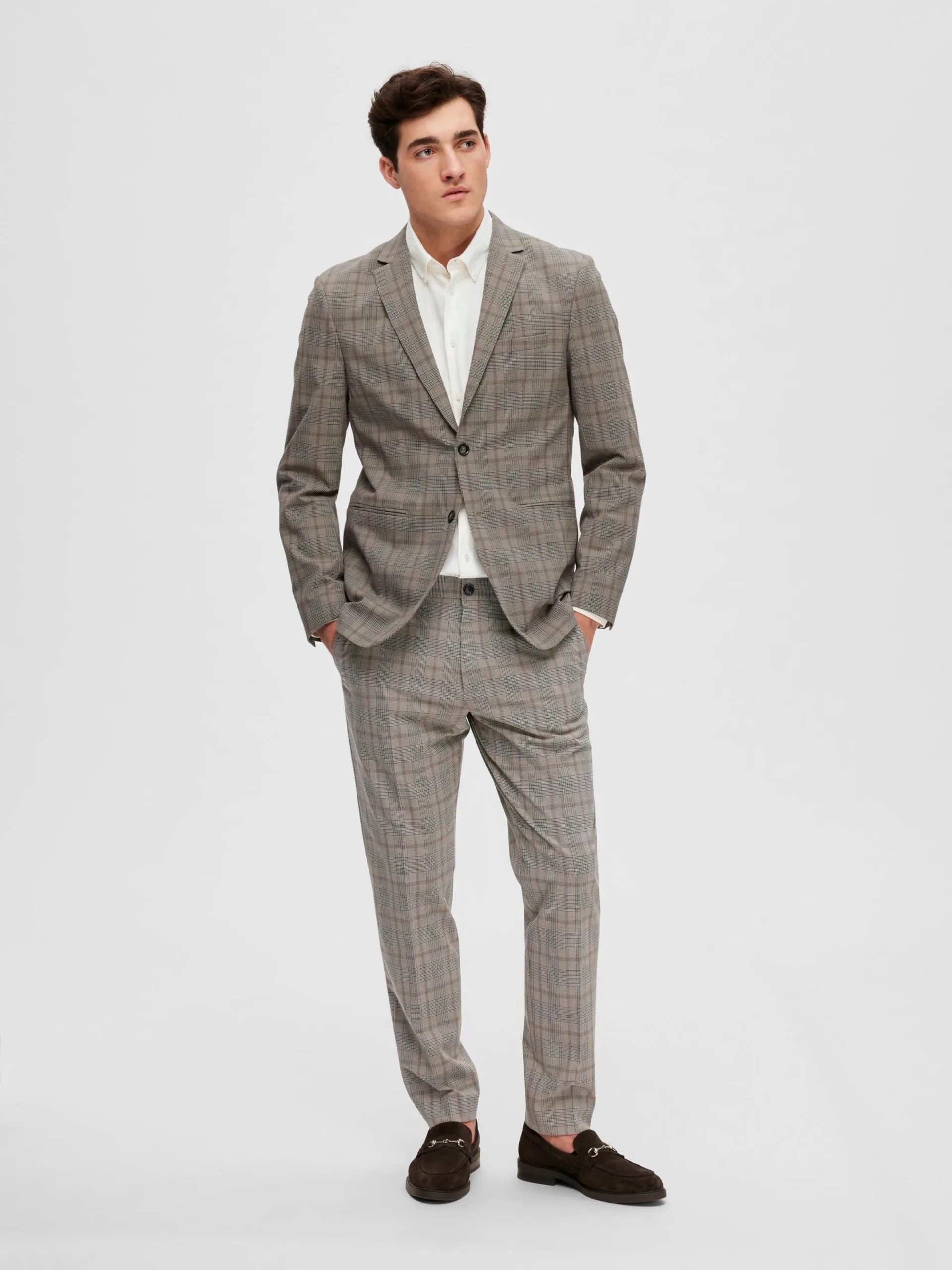 Selected Homme Blazers Slim Fit Colbert Liam Lucas Heren Stone Grey 6 Selected Homme Blazers Slim Fit Colbert Liam Lucas Heren Stone Grey - Afbeelding 4