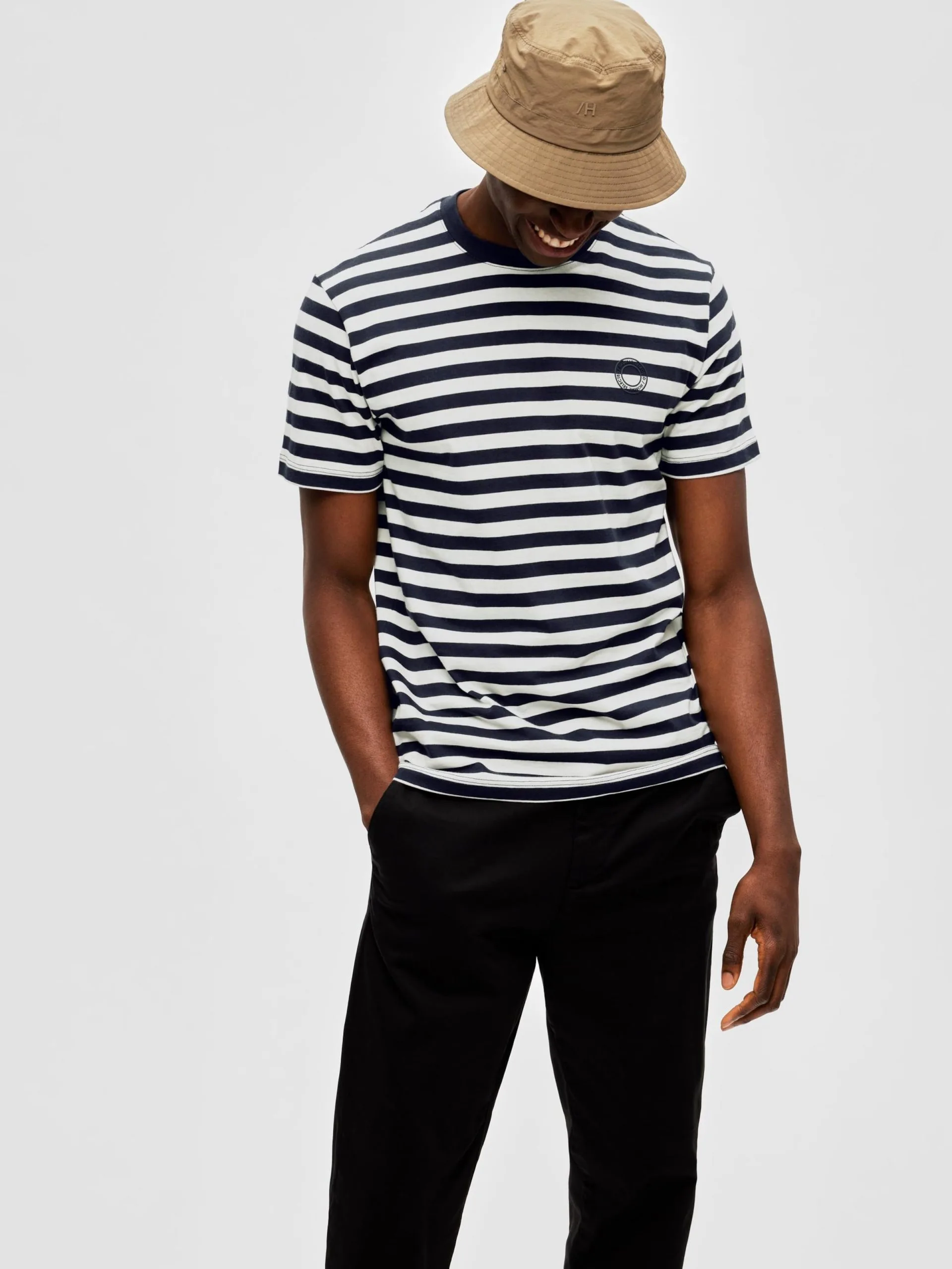 Selected Homme T-shirts Shirt Ricky Heren Nachtblauw / Wit 5 Selected Homme T-shirts Shirt Ricky Heren Nachtblauw / Wit - Afbeelding 3