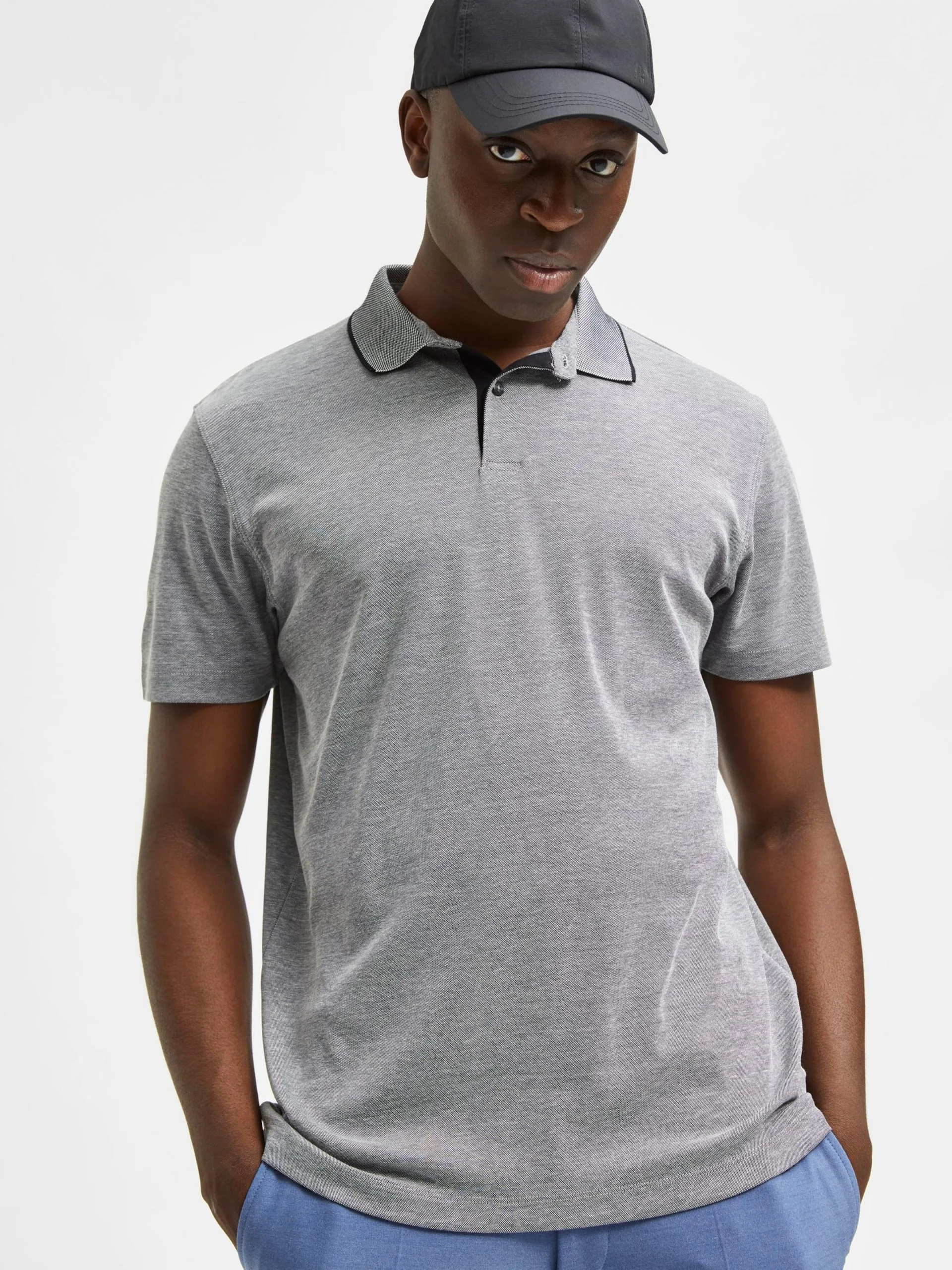 Selected Homme Polos Shirt Leroy Heren Grijs 5 Selected Homme Polos Shirt Leroy Heren Grijs - Afbeelding 3