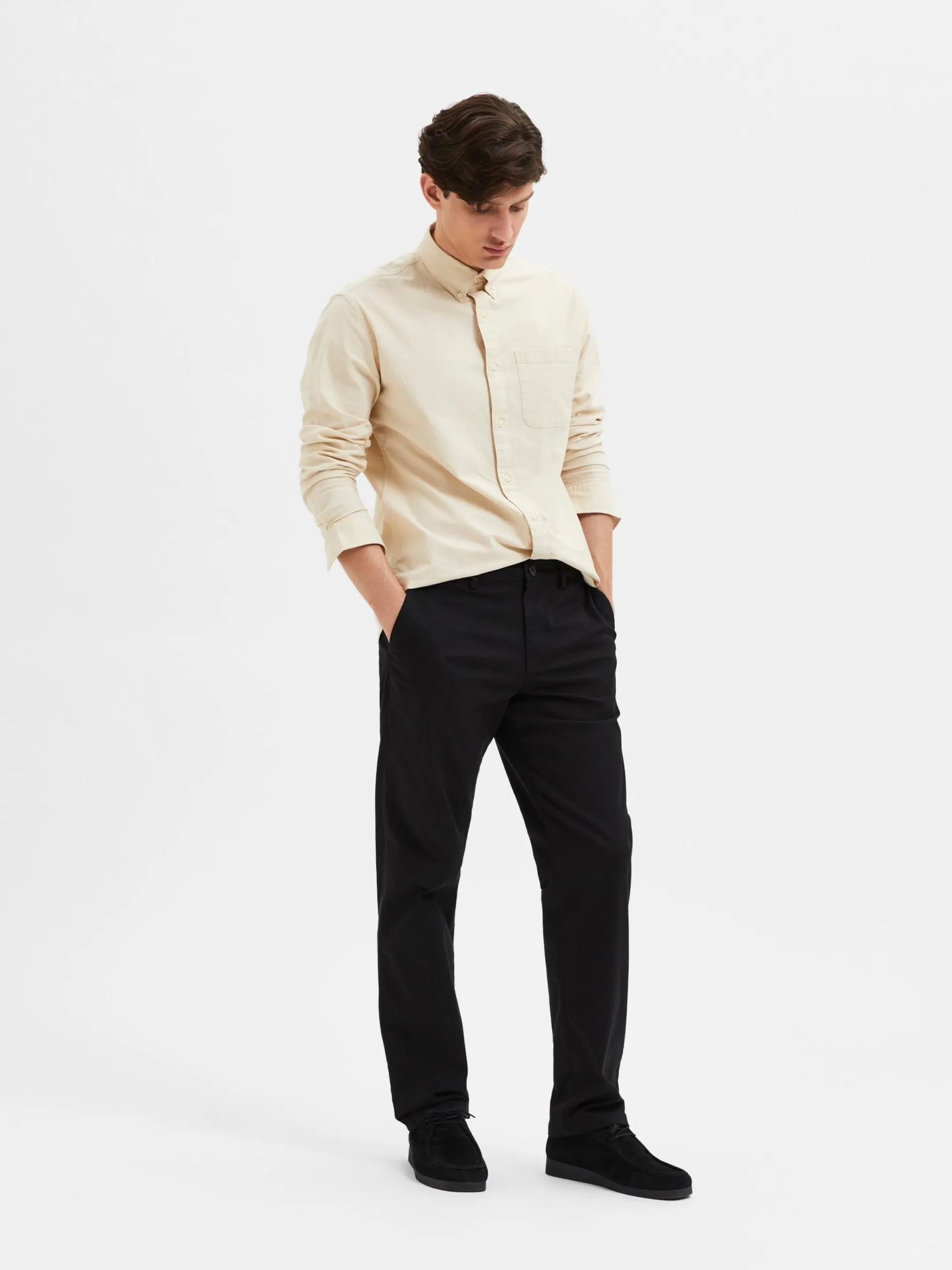 Selected Homme Chinos Regular Chino New Miles Heren Zwart 6 Selected Homme Chinos Regular Chino New Miles Heren Zwart - Afbeelding 4