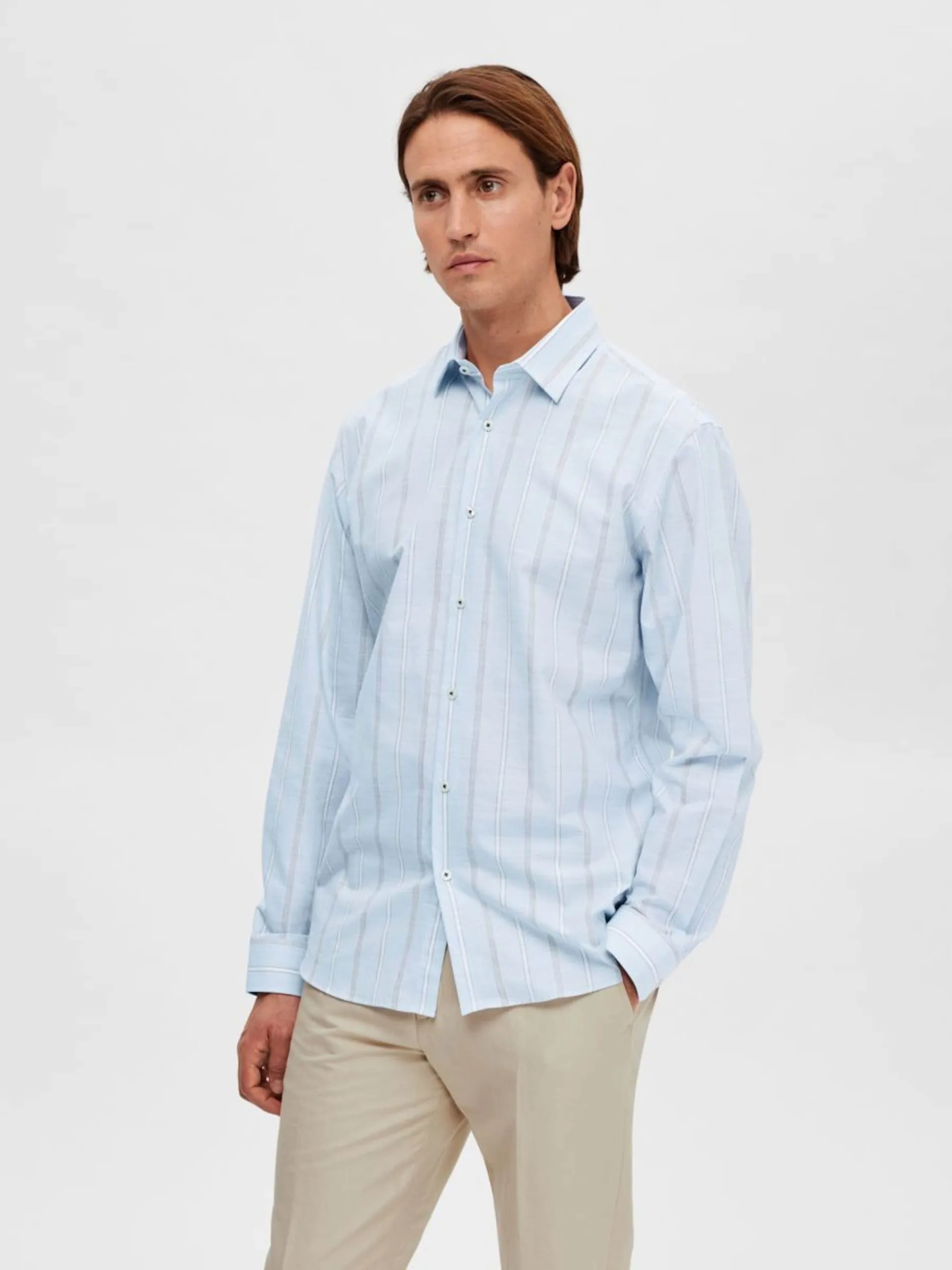 Selected Homme Casual Overhemden Regular Fit Overhemd Heren Blauw 4 Selected Homme Casual Overhemden Regular Fit Overhemd Heren Blauw - Afbeelding 2