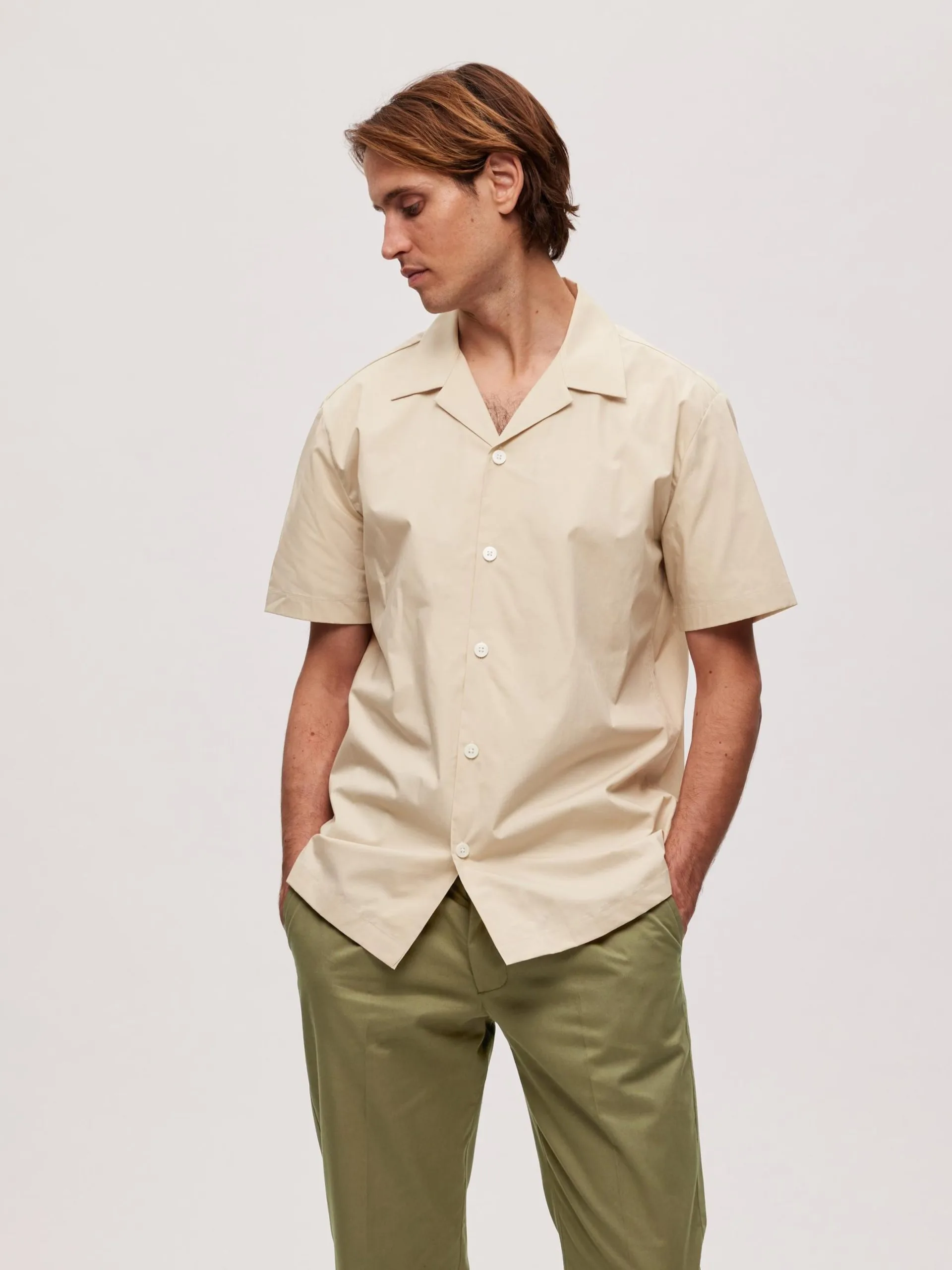 Selected Homme Casual Overhemden Regular Fit Overhemd Meo Heren Beige 4 Selected Homme Casual Overhemden Regular Fit Overhemd Meo Heren Beige - Afbeelding 2