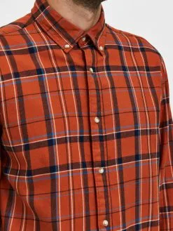 Selected Homme Geruite Overhemden Regular Fit Overhemd RAND Heren Roestbruin -Selected Homme Groot Warenhuis 476c0dc021657a5a4e68dd659912bd9d