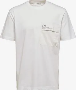 Selected Homme T-shirts Shirt Goia Heren Natuurwit