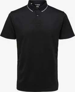 Selected Homme Polos Shirt Leroy Heren Zwart