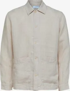 Selected Homme Casual Overhemden Comfort Fit Overhemd Jan Heren Taupe