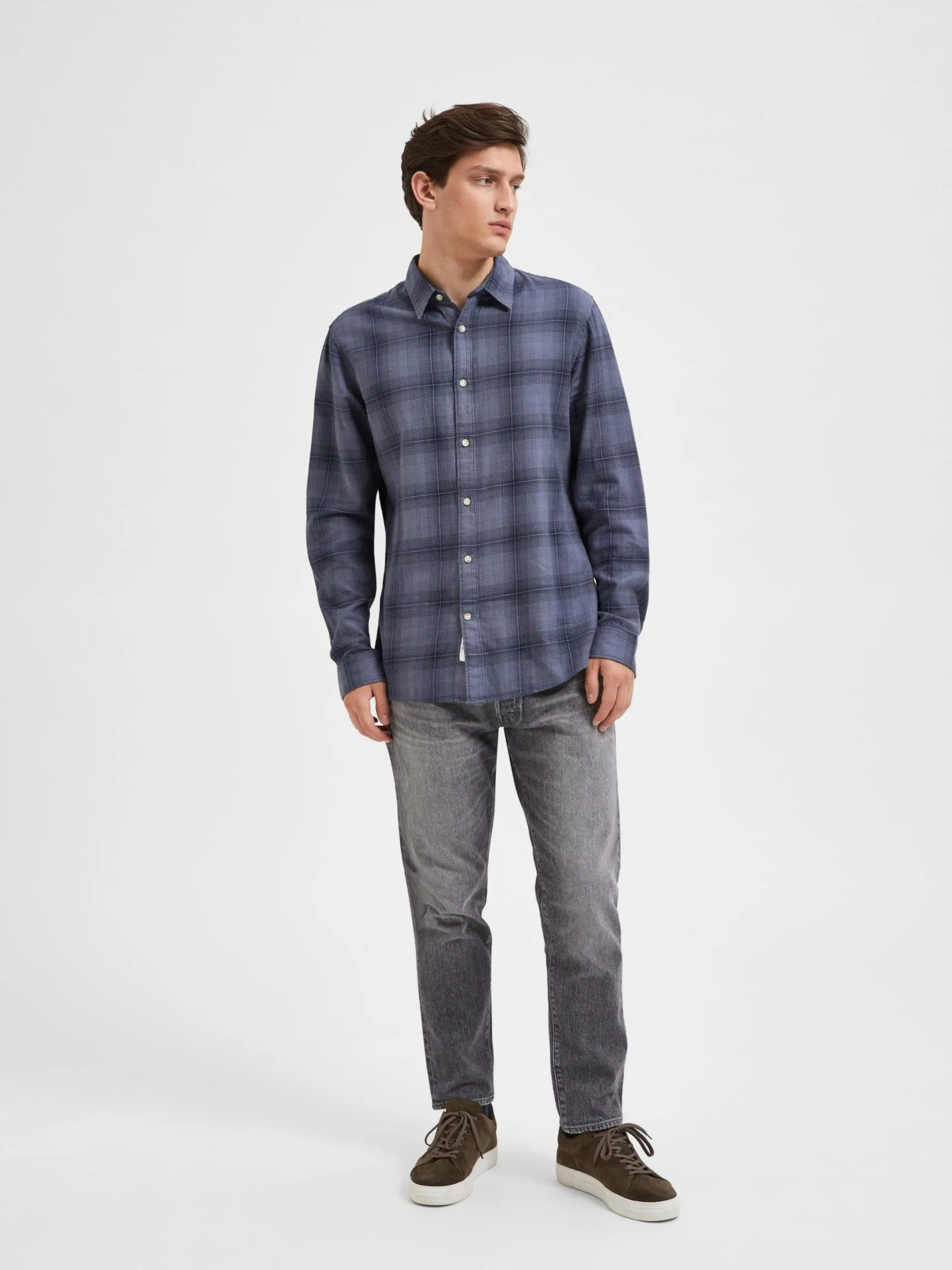 Selected Homme Geruite Overhemden Regular Fit Overhemd Robin Heren Smoky Blue / Donkerblauw 6 Selected Homme Geruite Overhemden Regular Fit Overhemd Robin Heren Smoky Blue / Donkerblauw - Afbeelding 4