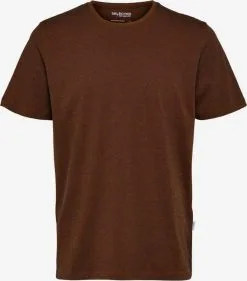 Selected Homme T-shirts Shirt Heren Bruin