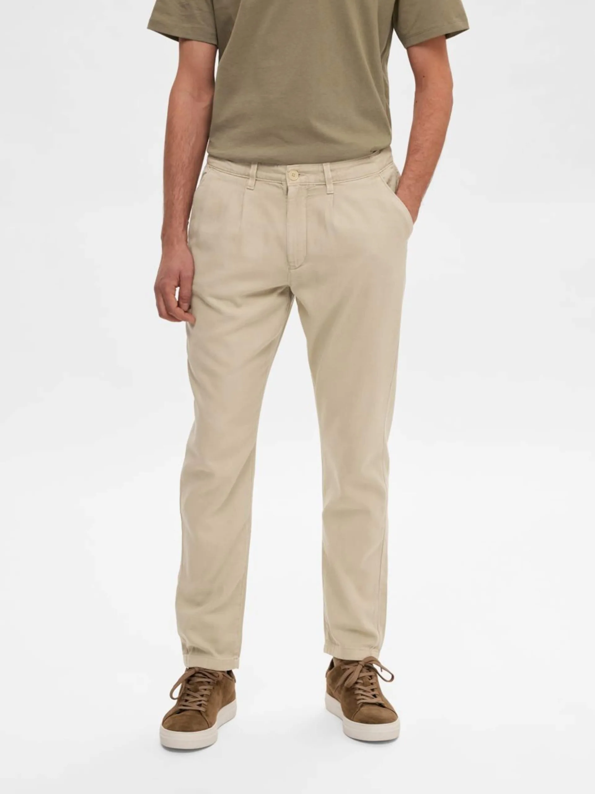 Selected Homme Chinos Tapered Chino Jax Heren Beige 4 Selected Homme Chinos Tapered Chino Jax Heren Beige - Afbeelding 2