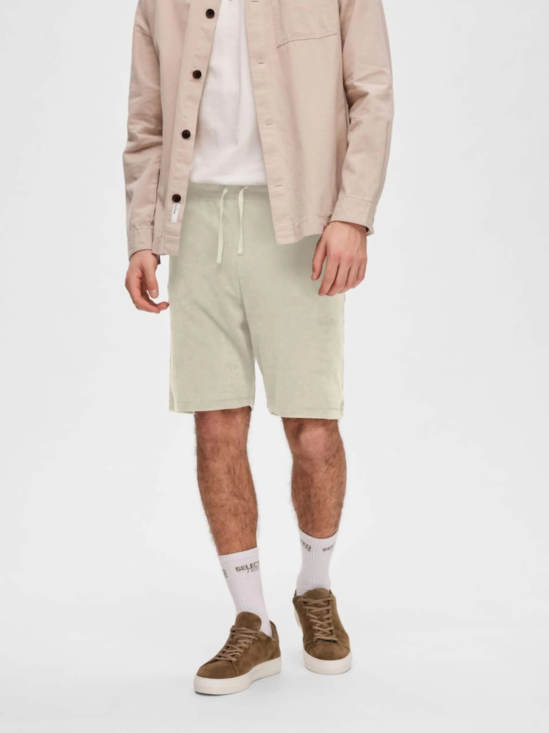 Selected Homme Shorts Loosefit Broek Heren Beige 4 Selected Homme Shorts Loosefit Broek Heren Beige - Afbeelding 2