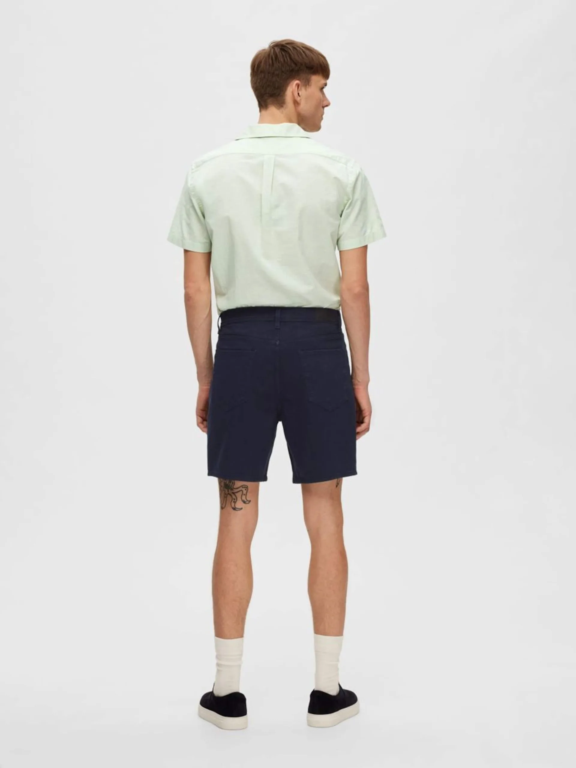 Selected Homme Denim Shorts Regular Broek Luke Heren Nachtblauw 5 Selected Homme Denim Shorts Regular Broek Luke Heren Nachtblauw - Afbeelding 3