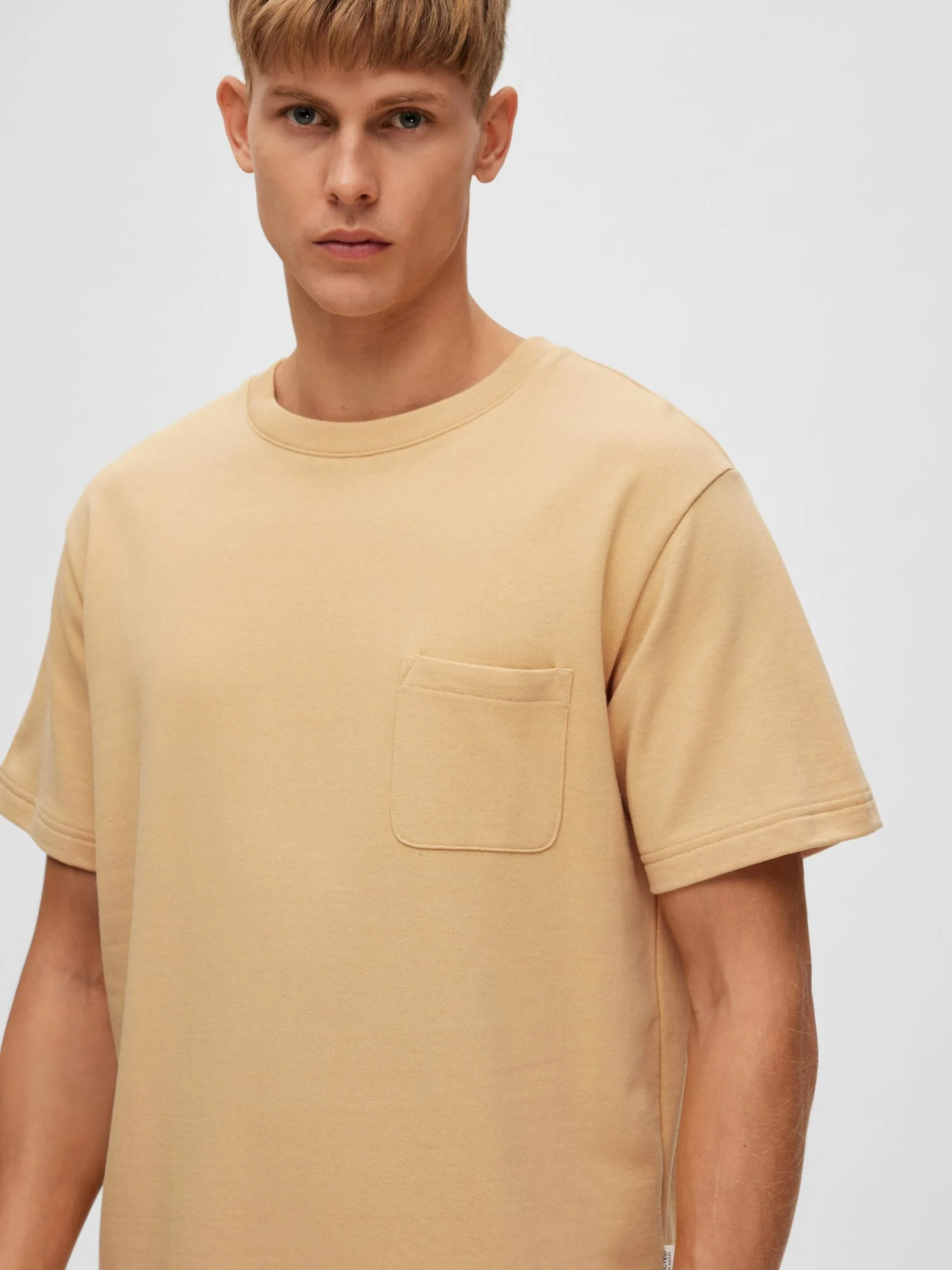 Selected Homme T-shirts Shirt Relax Soon Heren Sand 8 Selected Homme T-shirts Shirt Relax Soon Heren Sand - Afbeelding 6