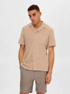 Selected Homme Casual Overhemden Regular Fit Overhemd Heren Beige / Nude