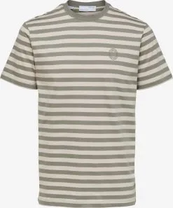 Selected Homme T-shirts Shirt Ricky Heren Aardetinten / Lichtgrijs