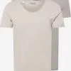 Selected Homme T-shirts Shirt NEWMERCE Heren Stone Grey / Lichtgrijs