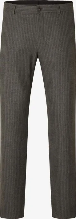 Selected Homme Pantalons Slimfit Broek Robert Heren Donkergrijs