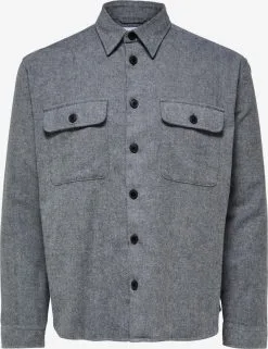 Selected Homme Casual Overhemden Comfort Fit Overhemd Mason Heren Basaltgrijs
