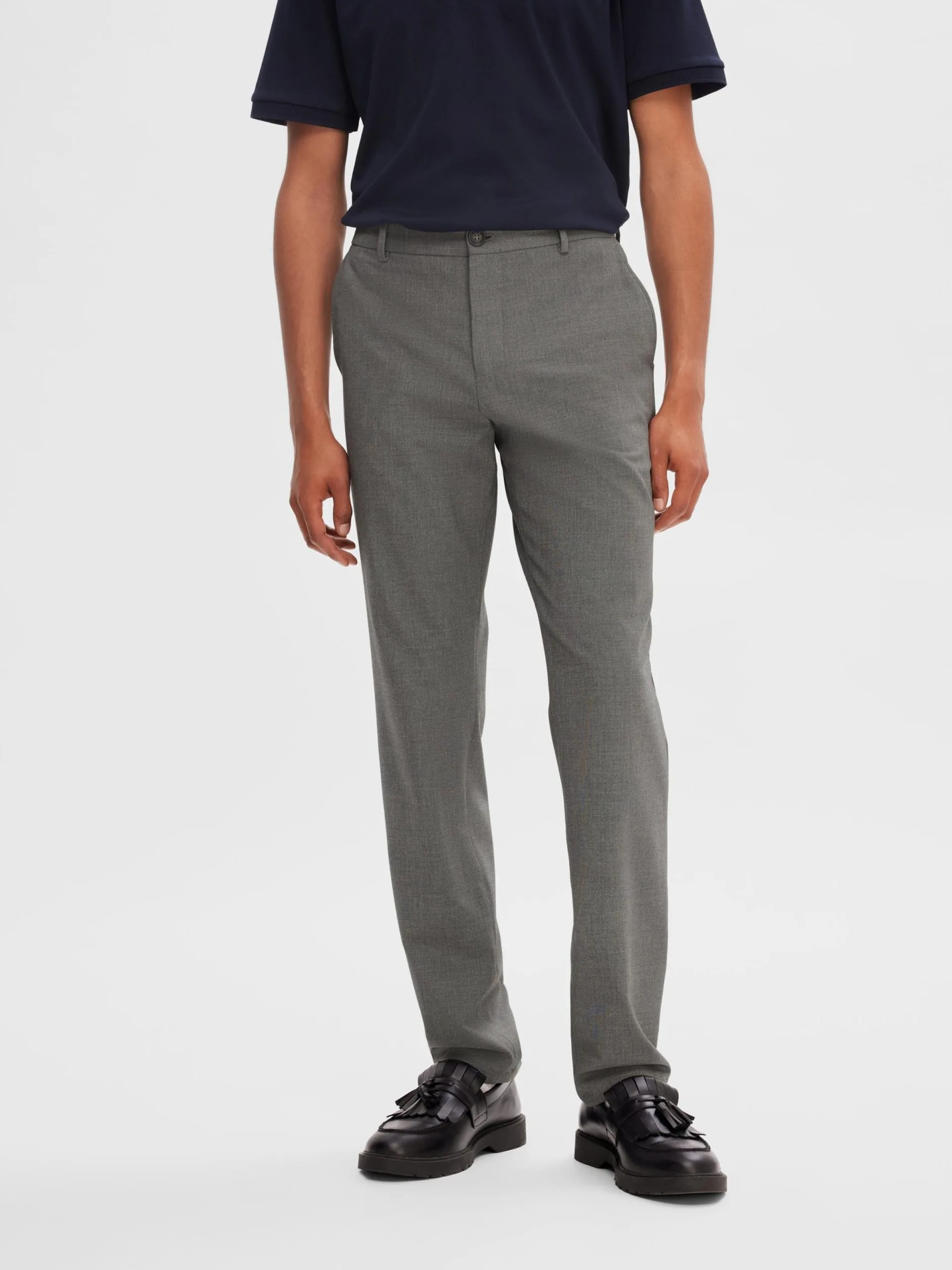 Selected Homme Chinos Slimfit Chino Robert Heren Grijs Gemêleerd 4 Selected Homme Chinos Slimfit Chino Robert Heren Grijs Gemêleerd - Afbeelding 2