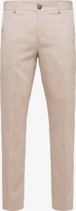 Selected Homme Pantalons Slimfit Broek Heren Beige Gemêleerd
